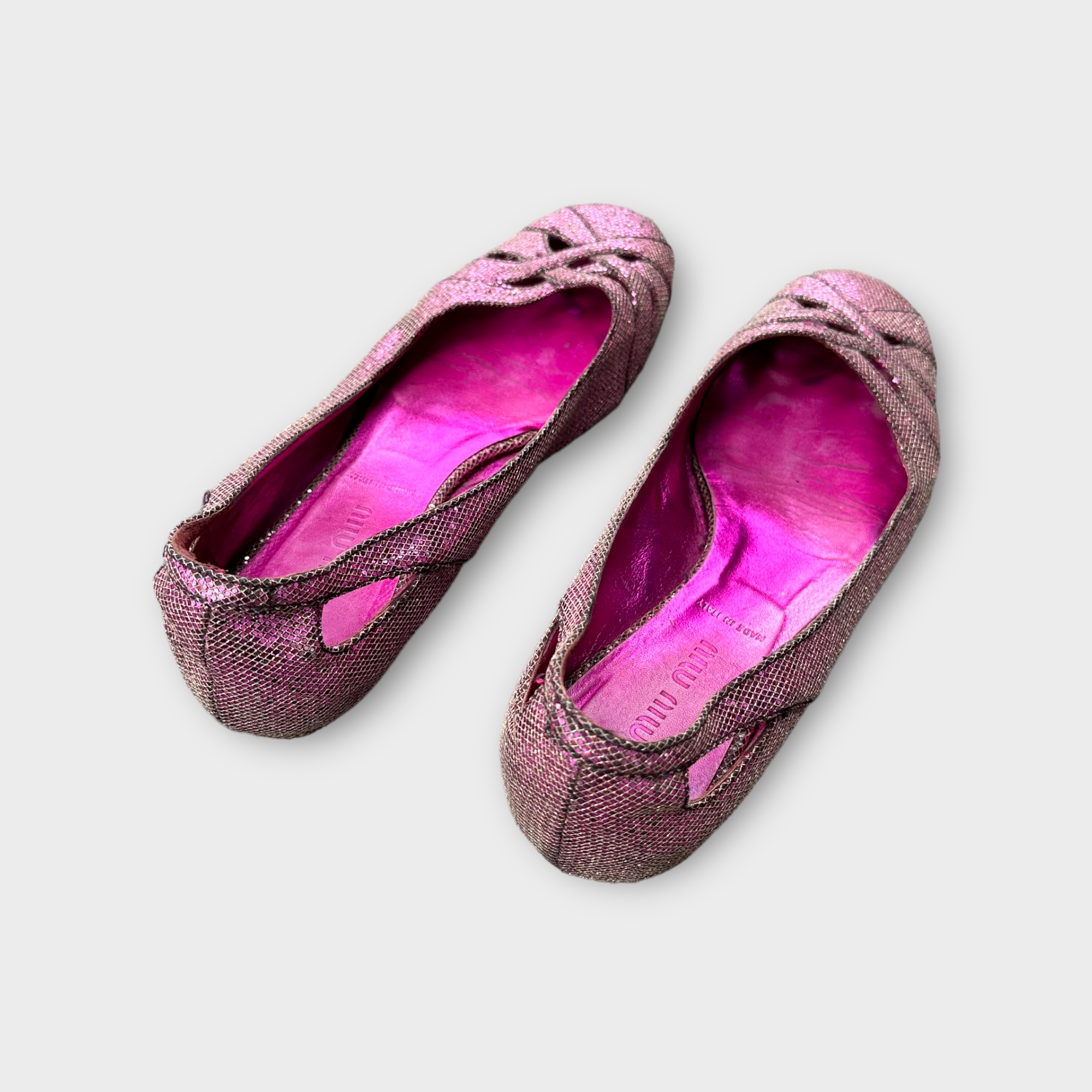 miu miu 2000s pink ballet flats