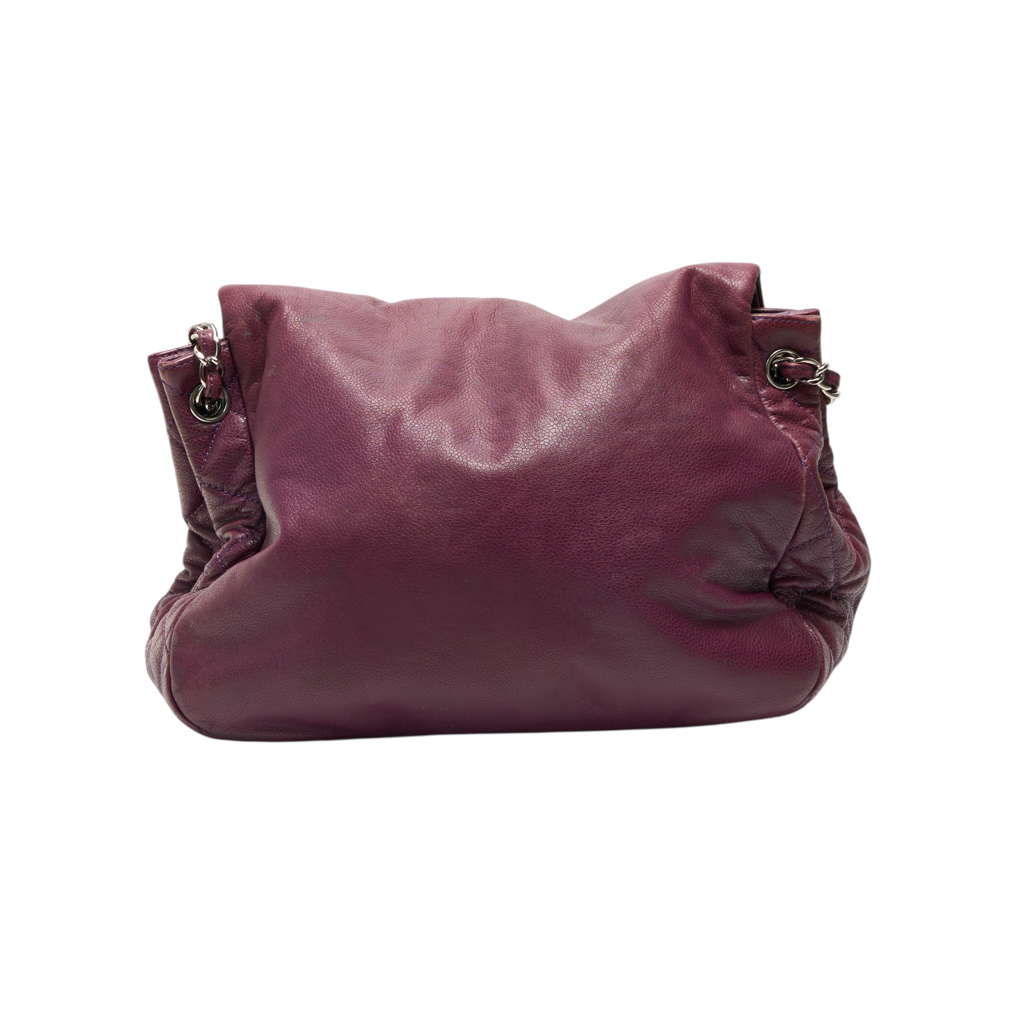 chanel 2000s purple large accordion flap bag