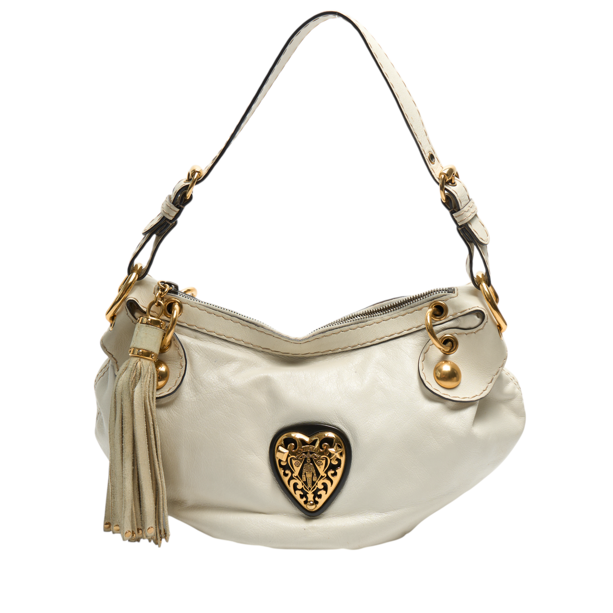 gucci 2000s white heart bag