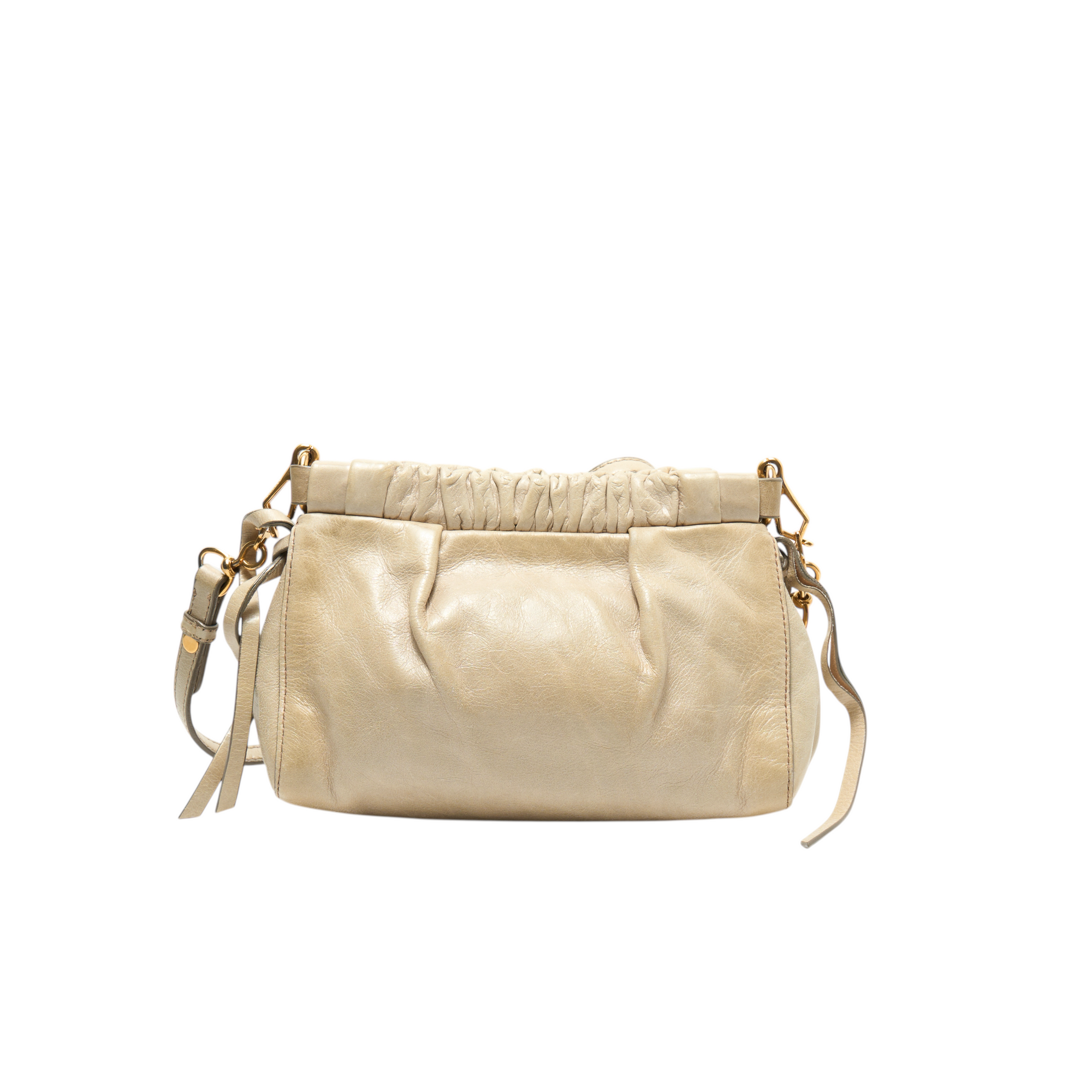 miu miu 2000s tan mini vitello bag