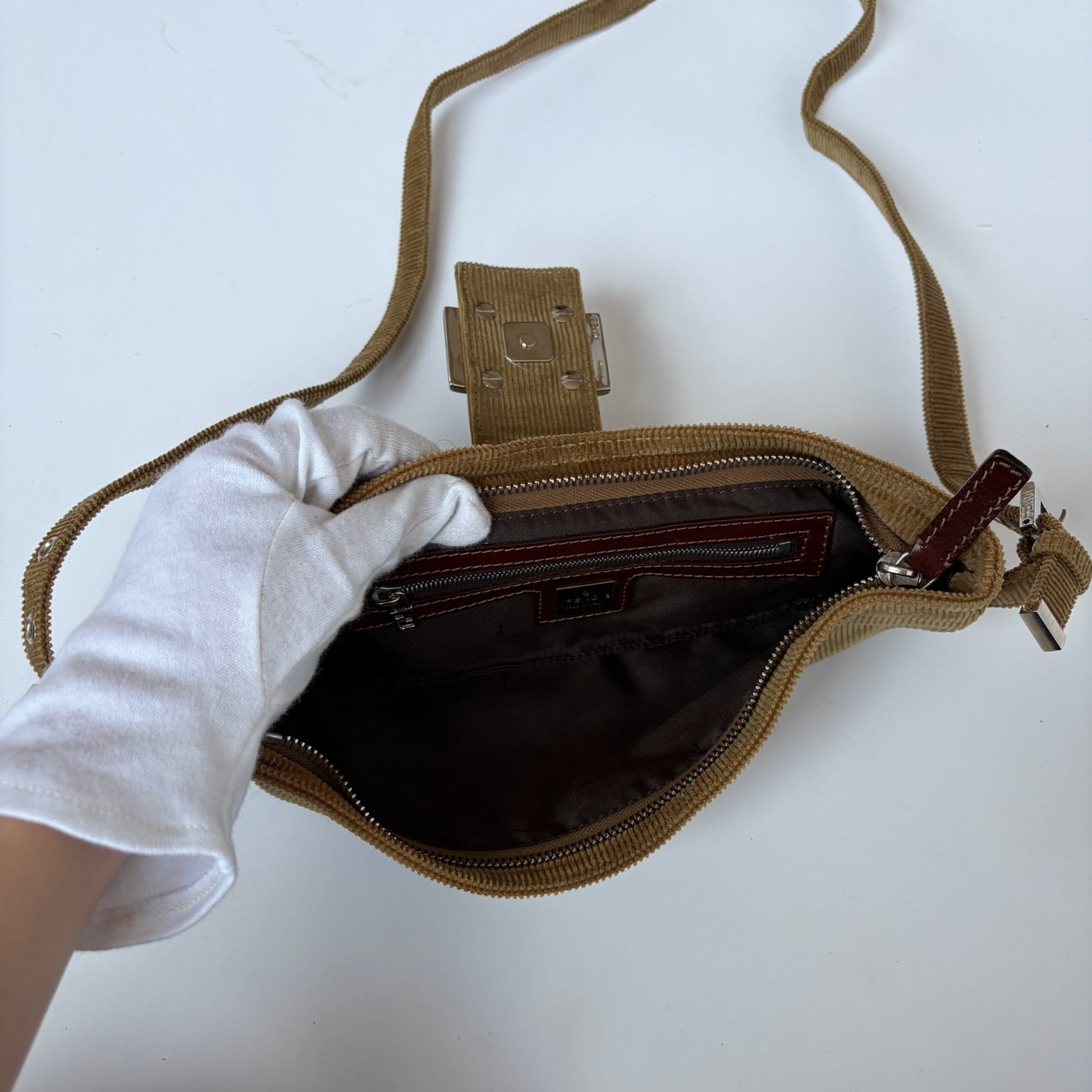 fendi 2000s corduroy bag