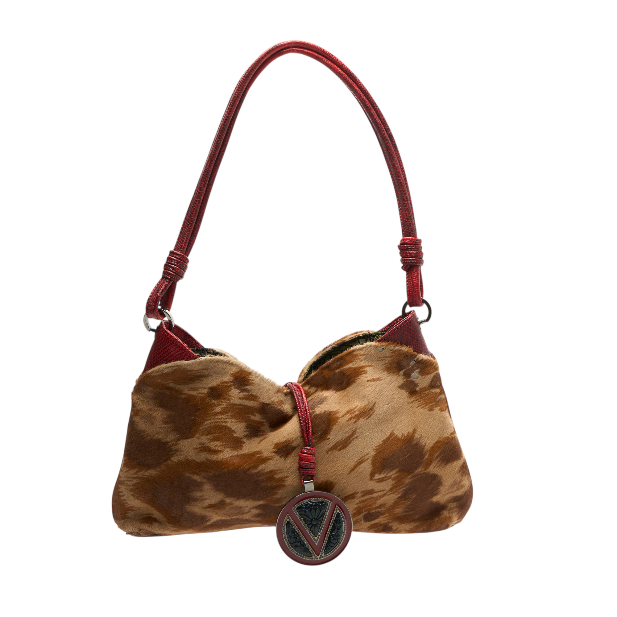 valentino 2000s pony hair shoulder bag