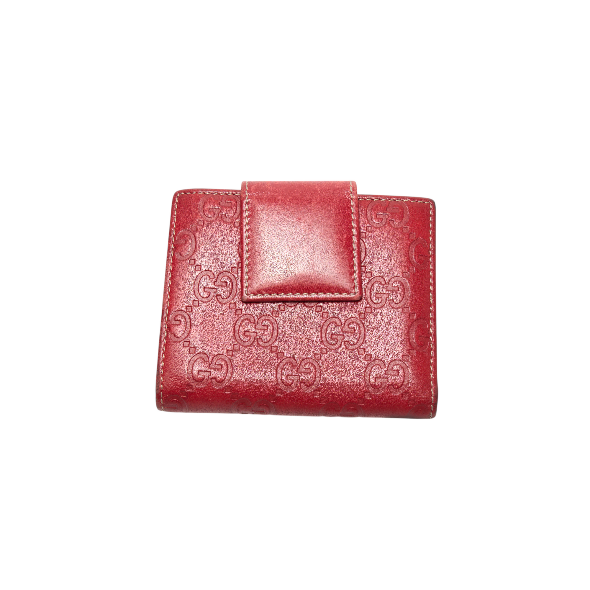 gucci red heart lock wallet