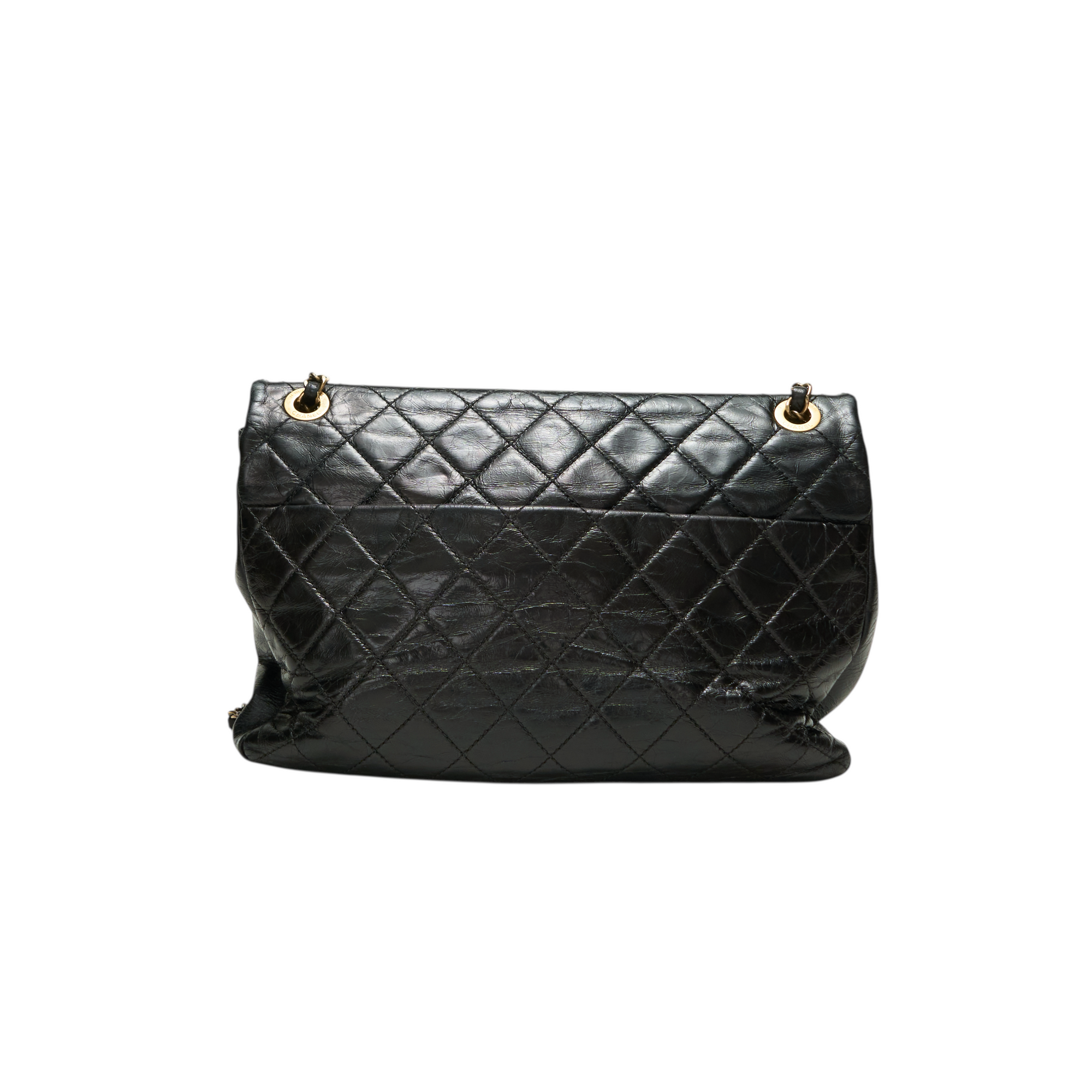 chanel 2010s black python flap bag