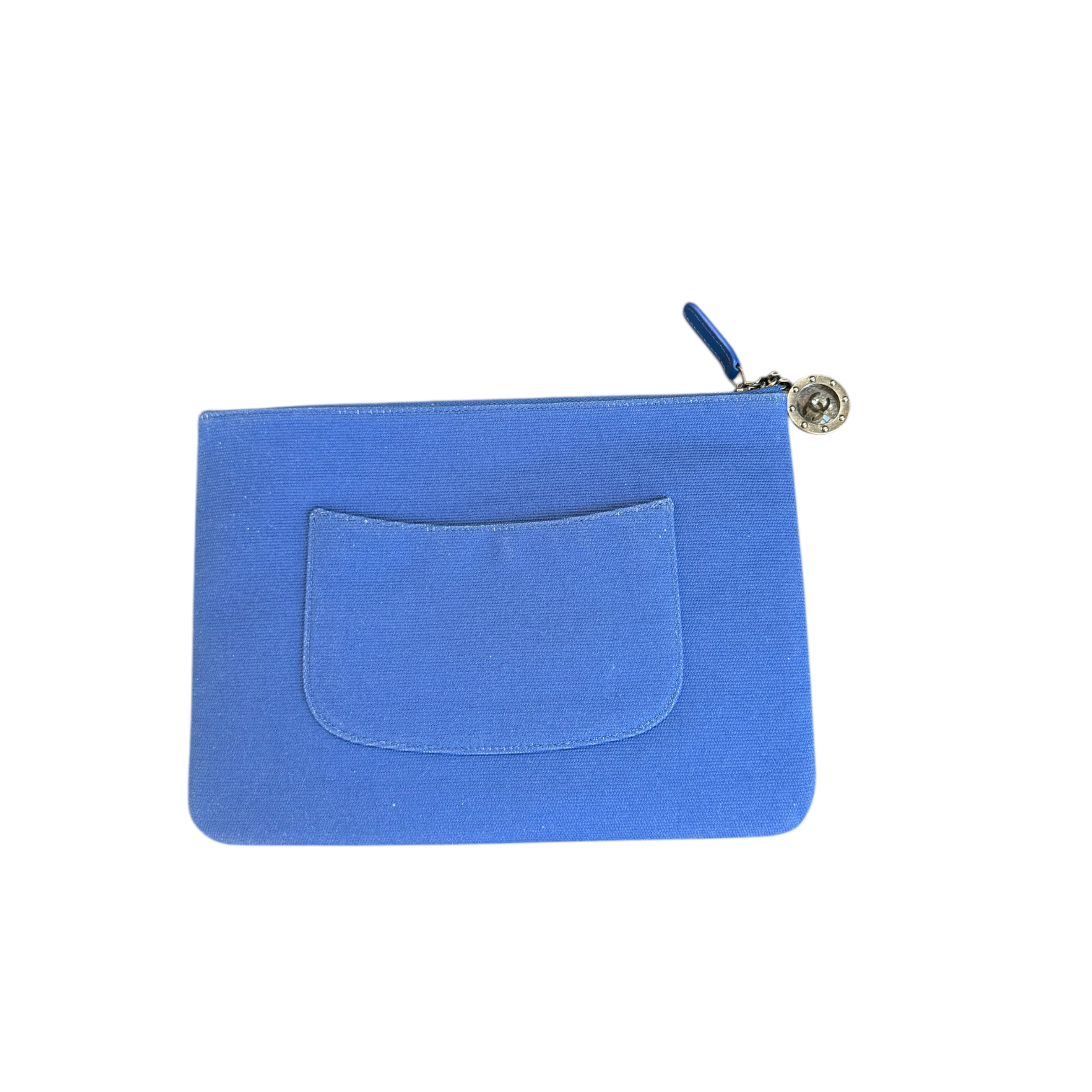 chanel 2010s blue clutch bag