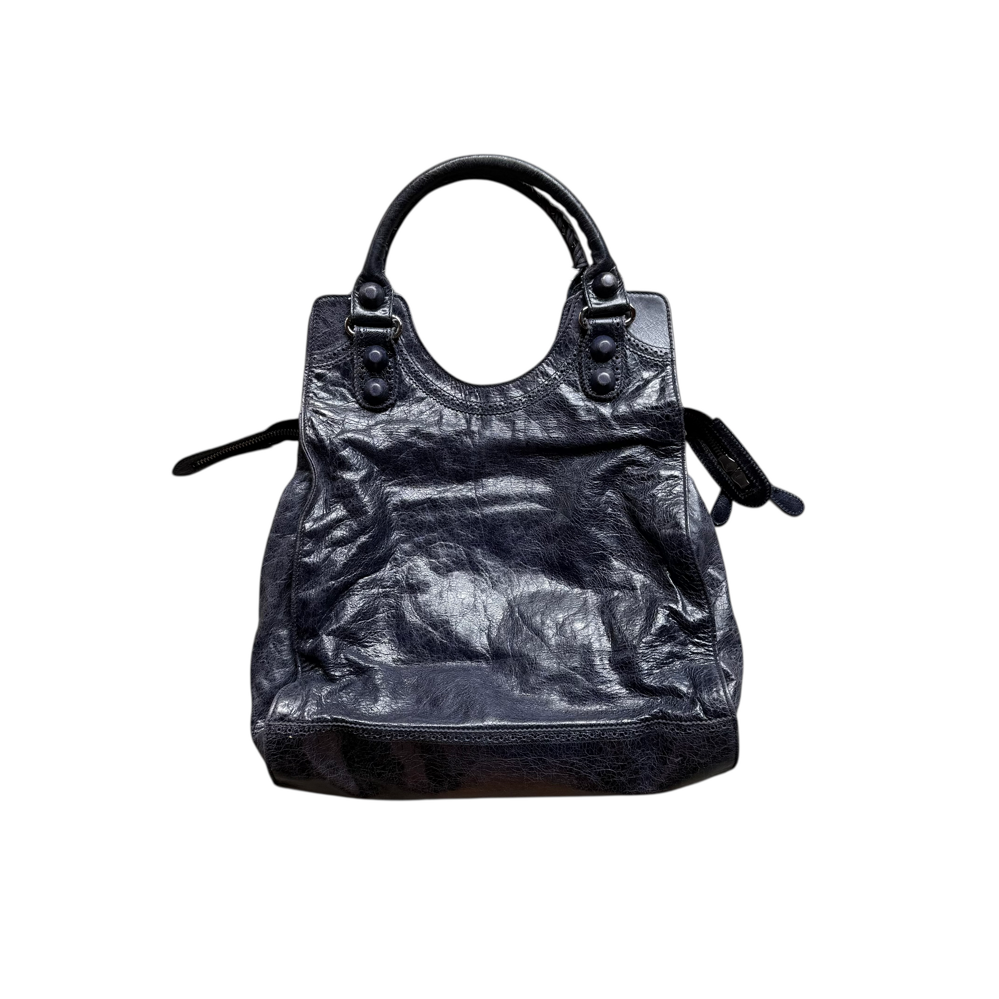 balenciaga 2000s navy city bag