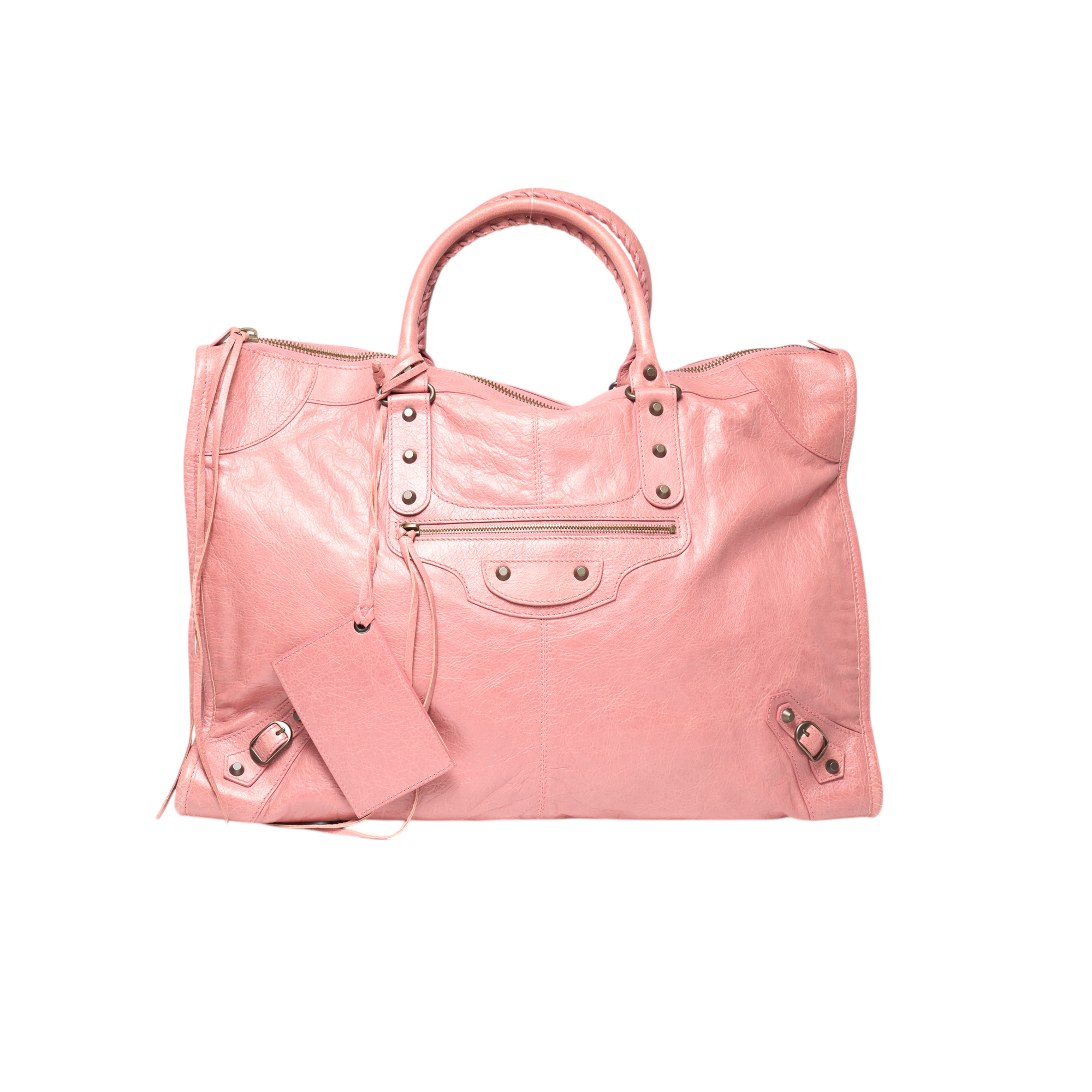 balenciaga 2000s pink weekender bag