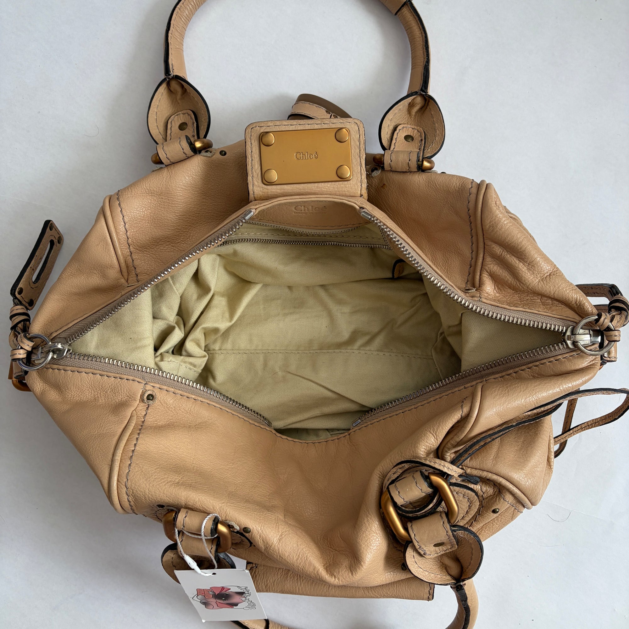 chloé 2000s cream paddington bag