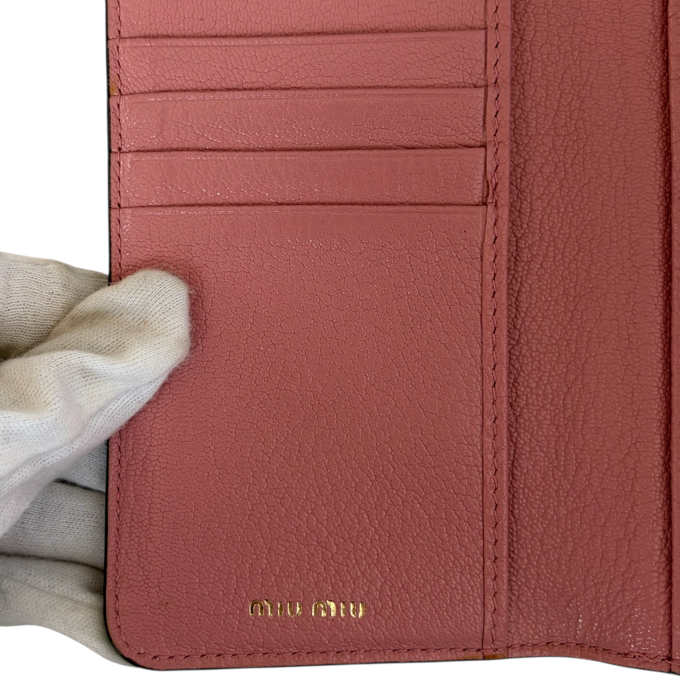 miu miu pink flower wallet