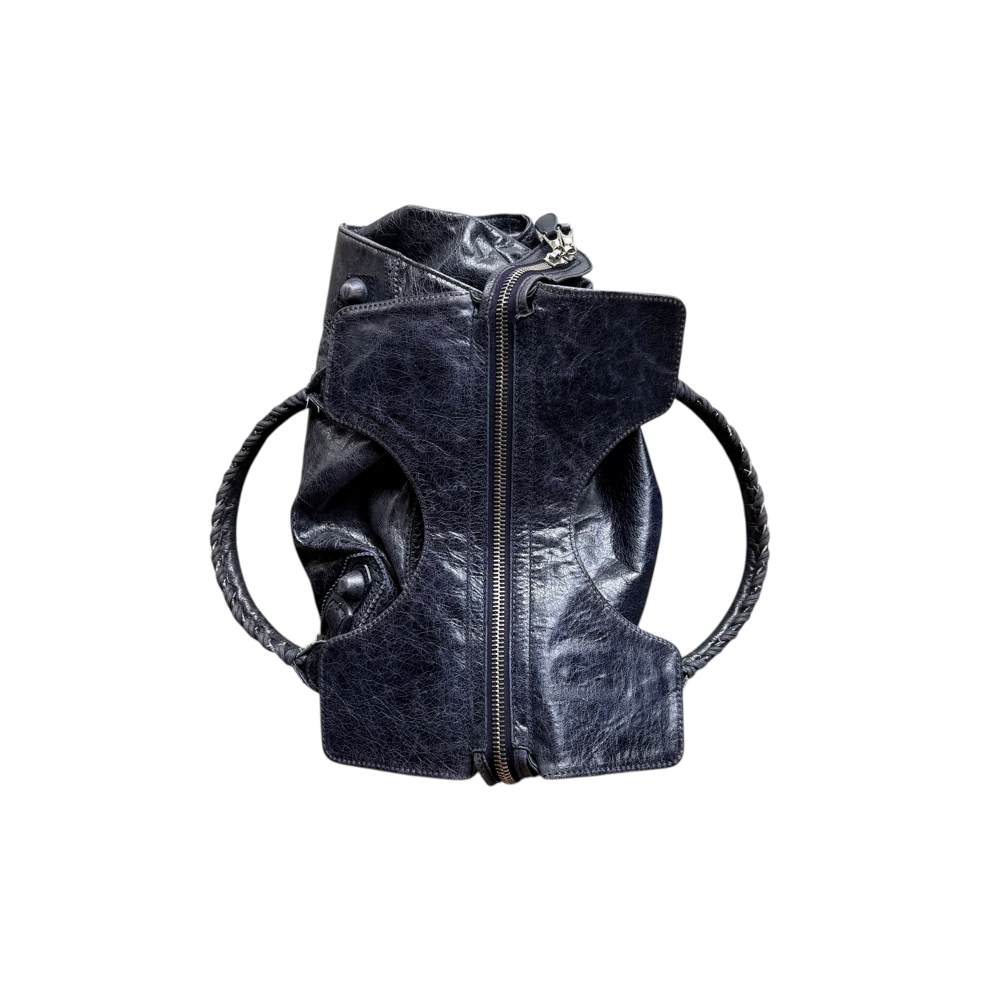 balenciaga 2000s navy city bag