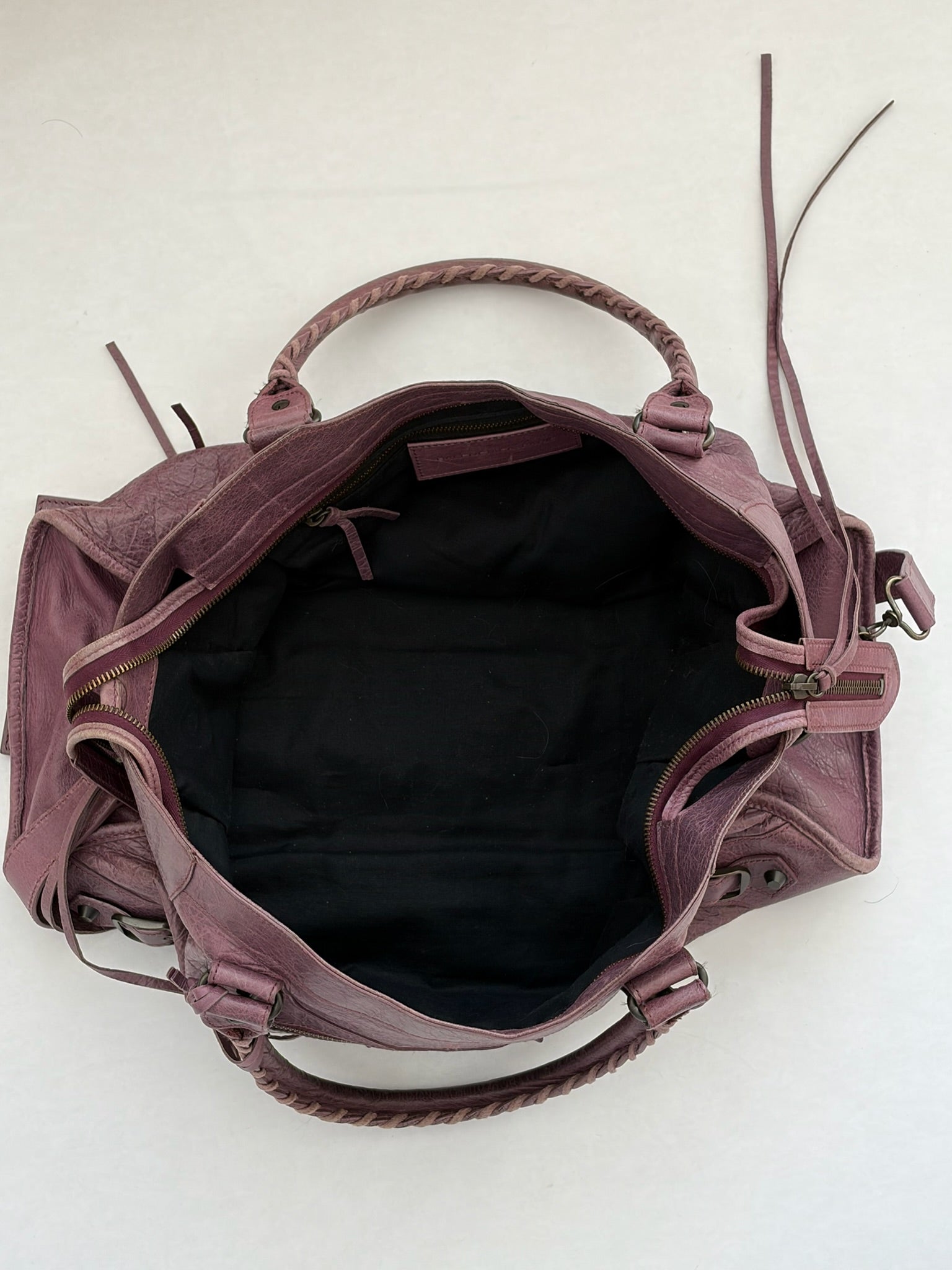 balenciaga 2000s purple city bag