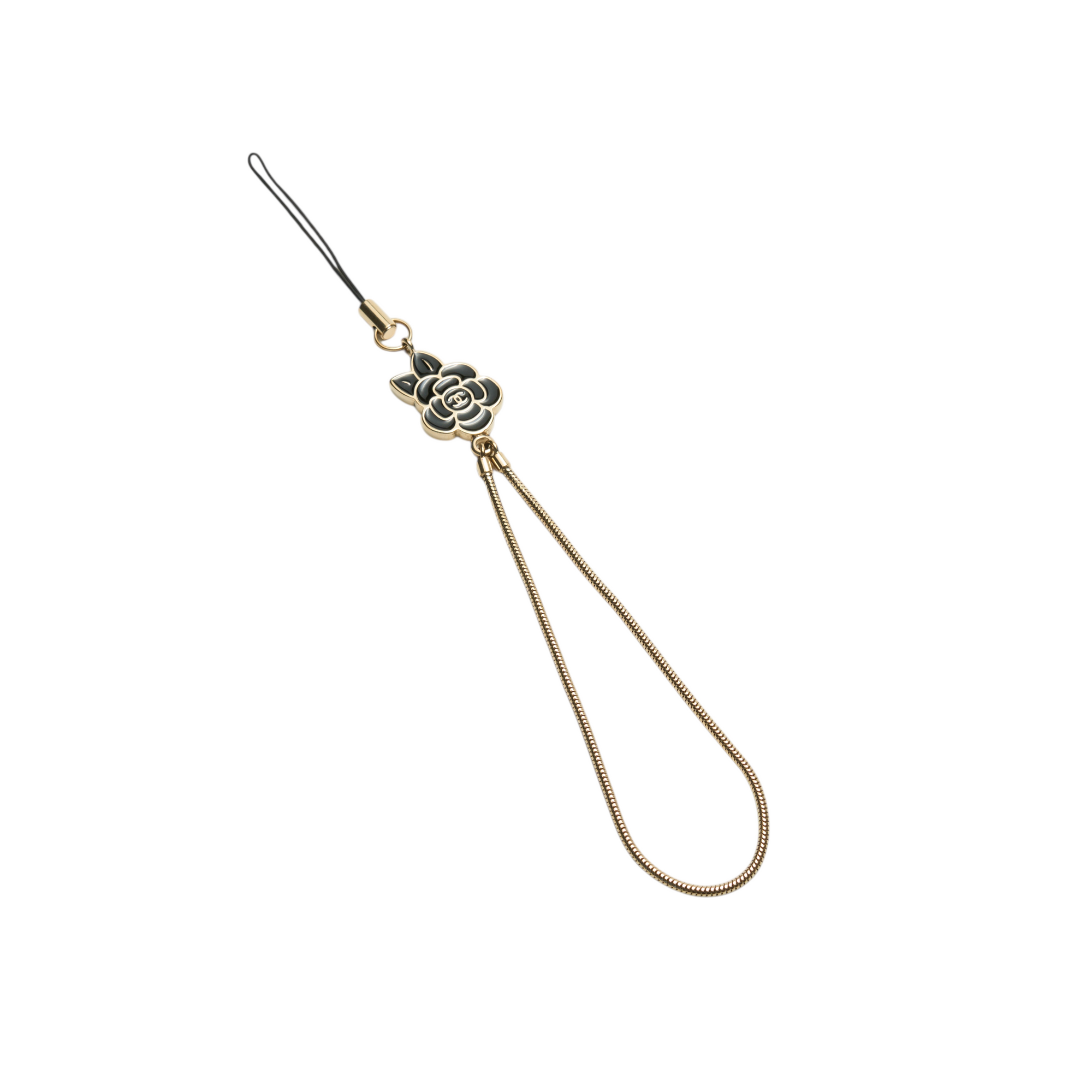 chanel 2000s camellia phone charm