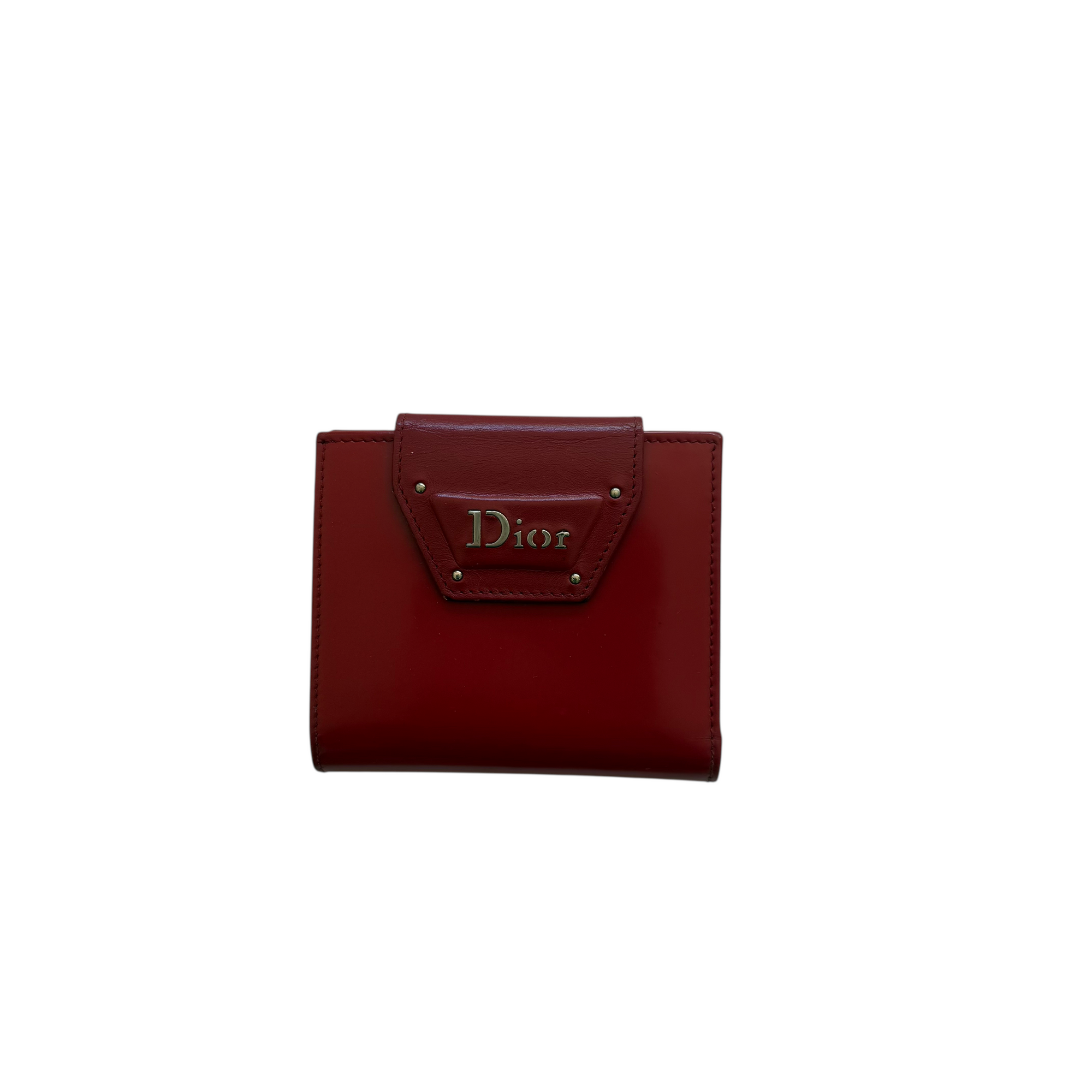 christian dior 2000s red wallet