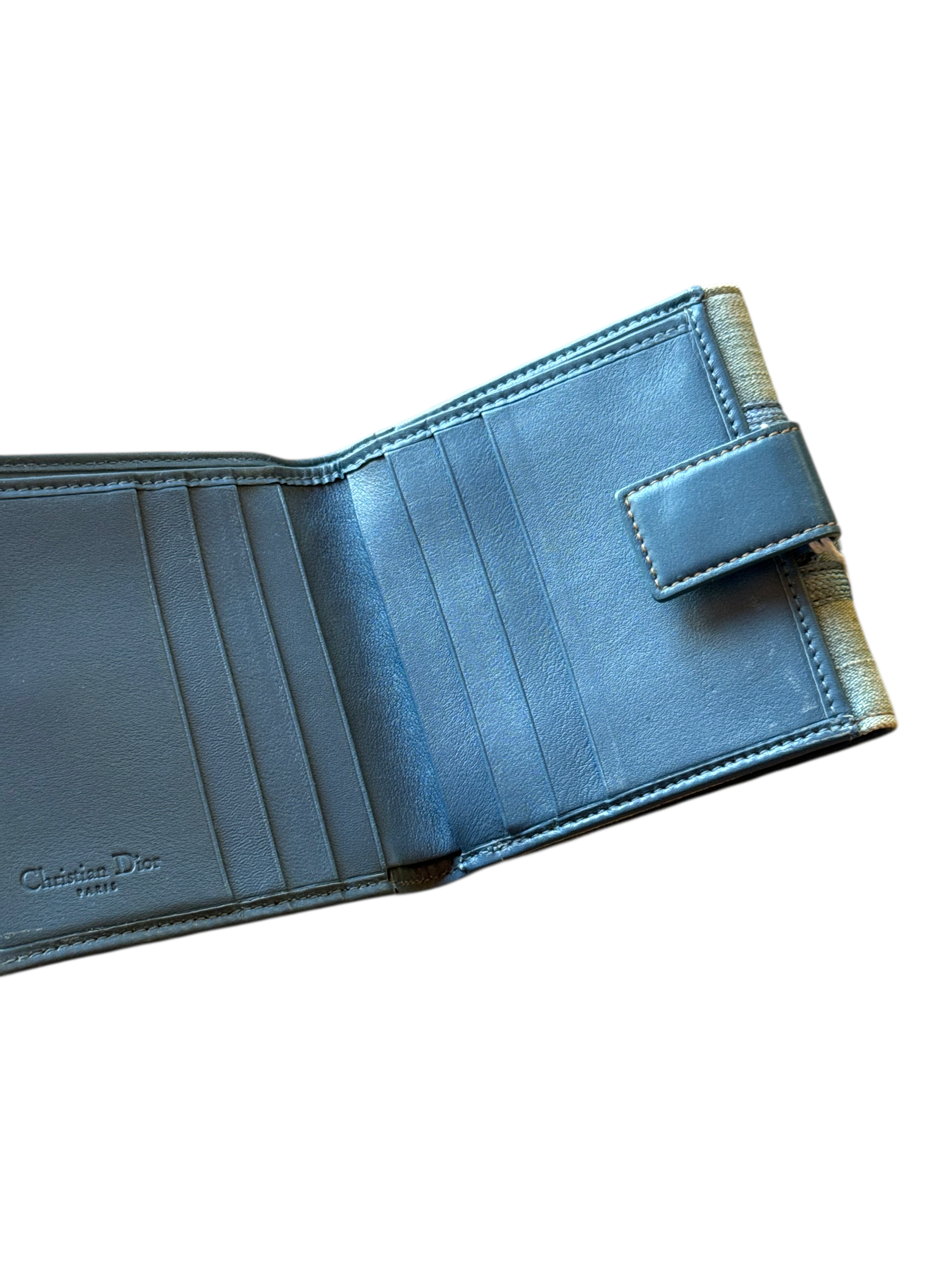 christian dior 2000s blue wallet