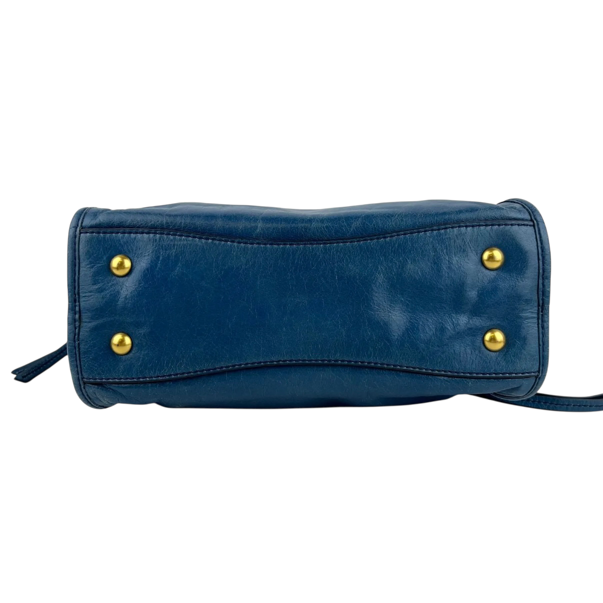 miu miu 2000s blue shoulder bag
