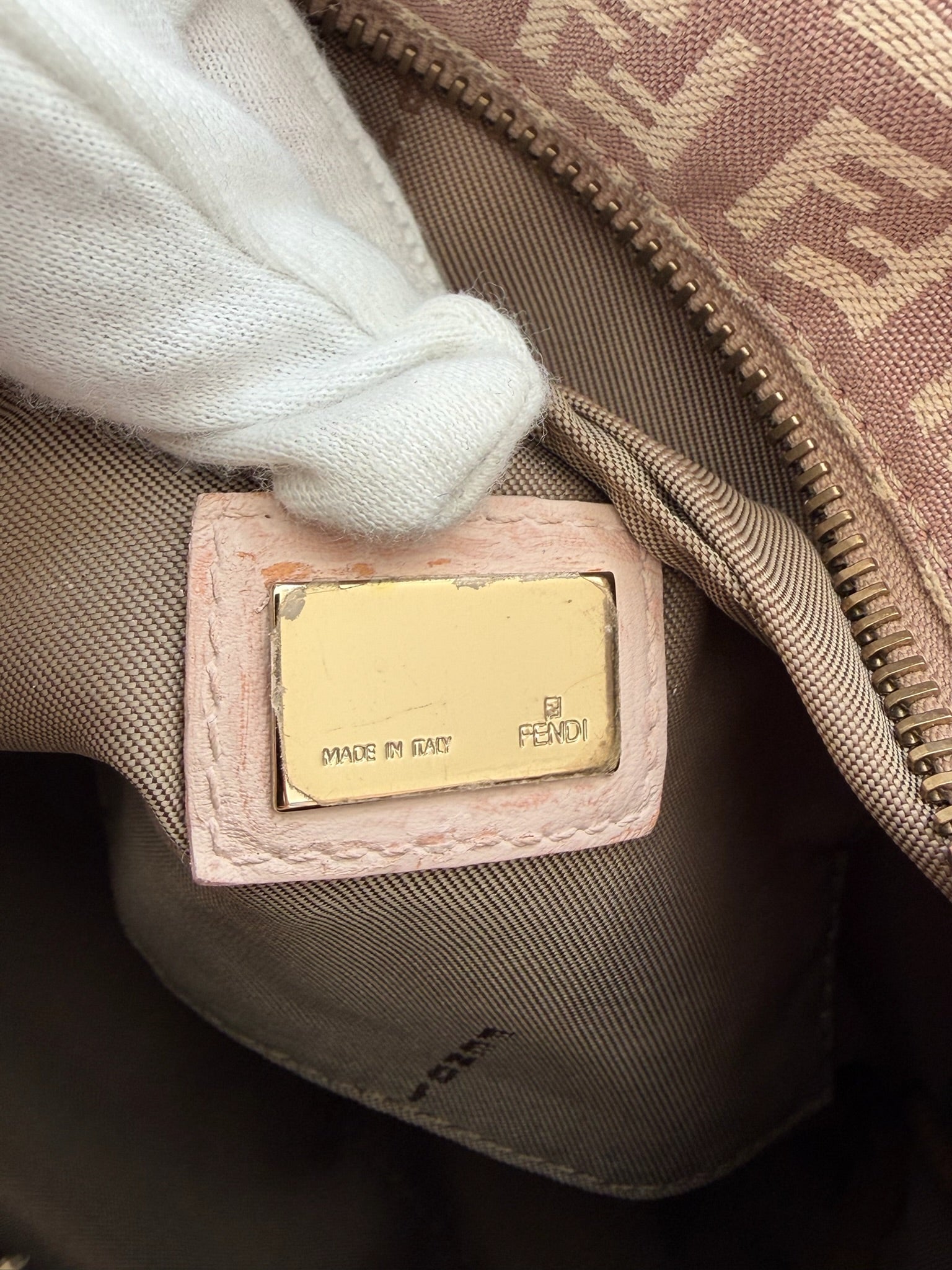 fendi 2000s cream boston bag