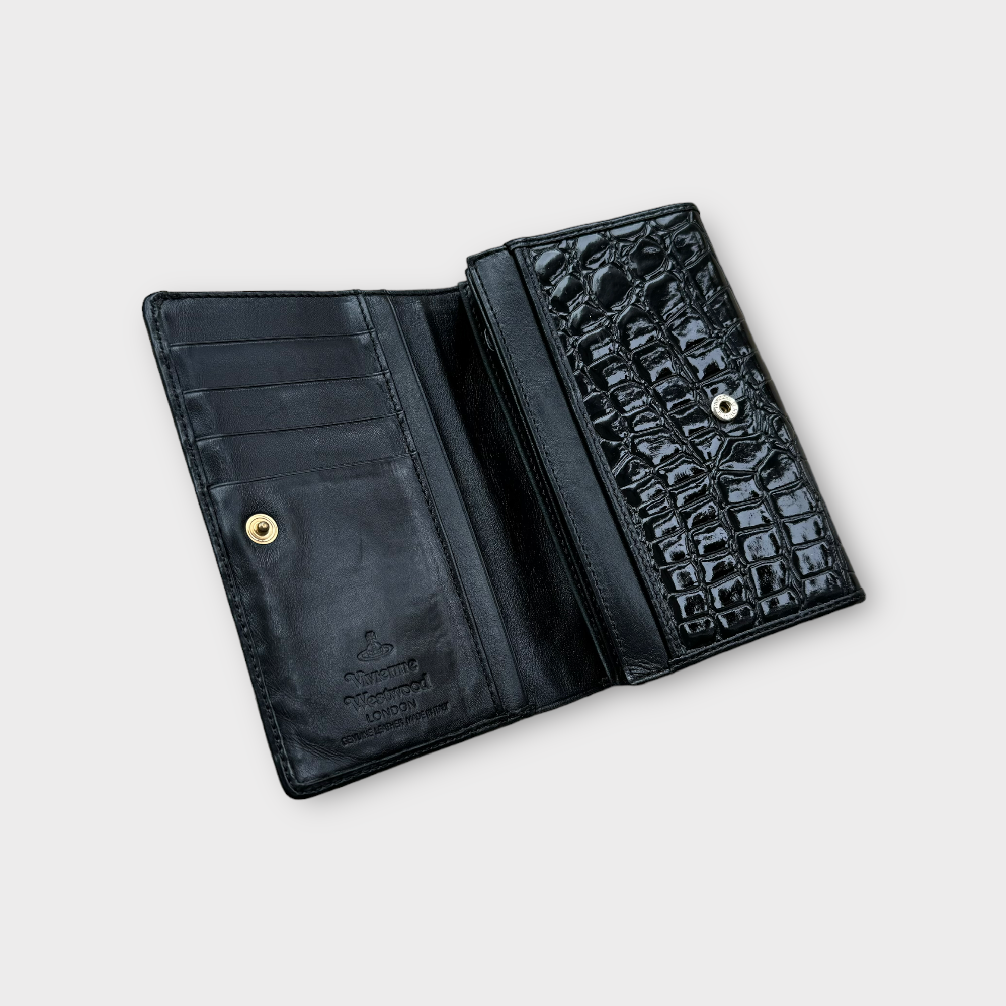 vivienne westwood black crocodile wallet