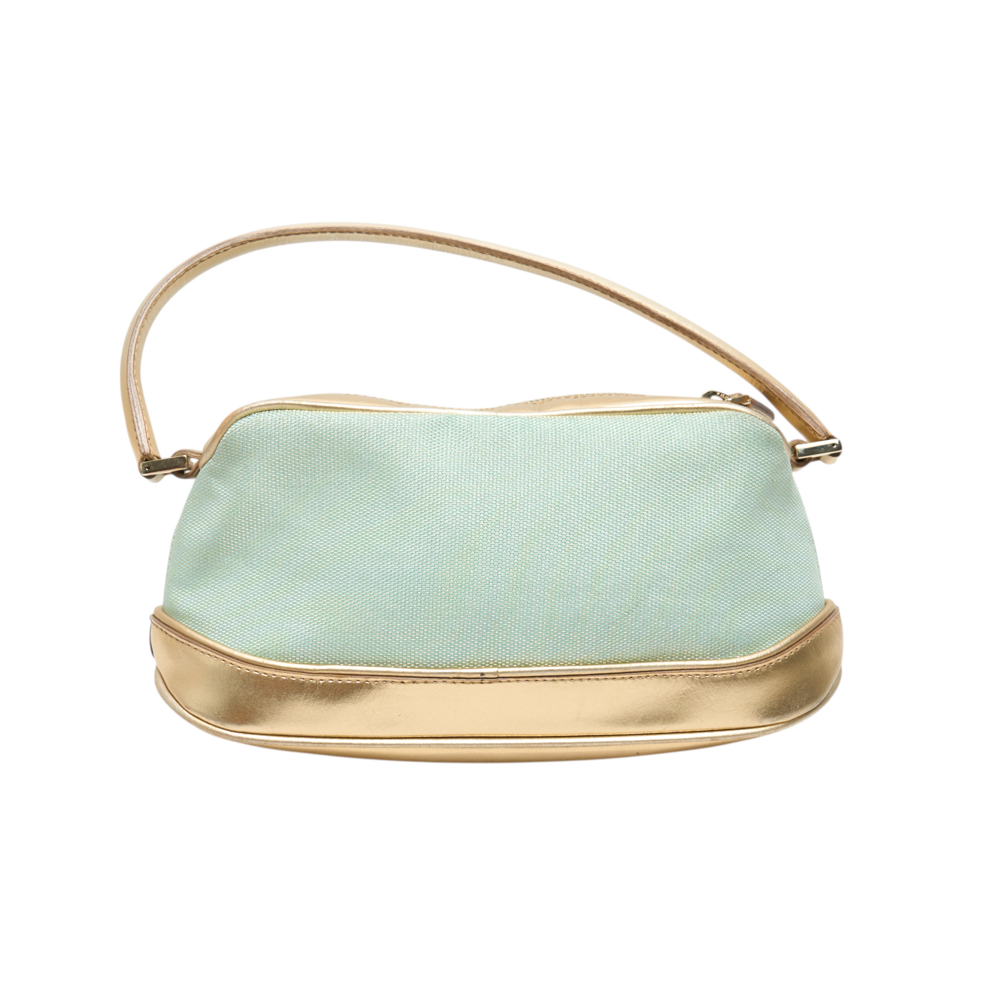gucci 2000s turquoise and gold mini bag