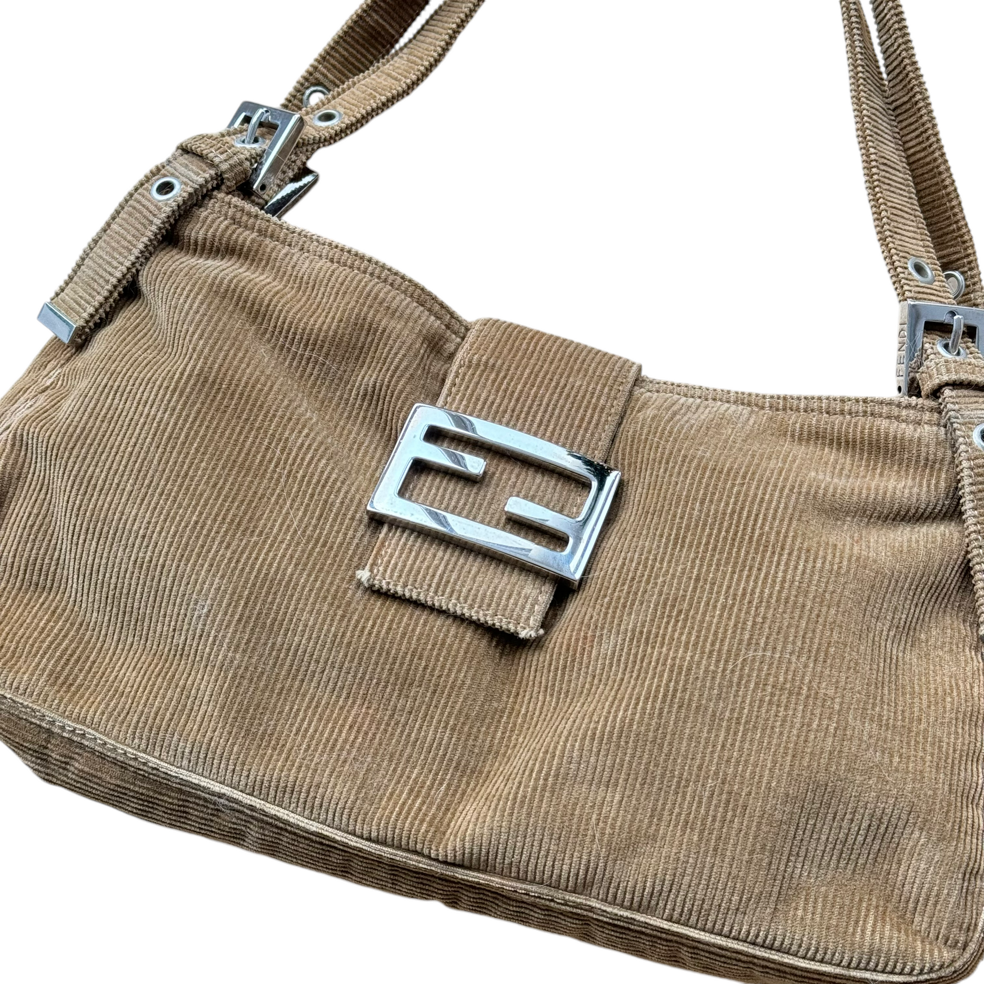 fendi 2000s corduroy shoulder bag