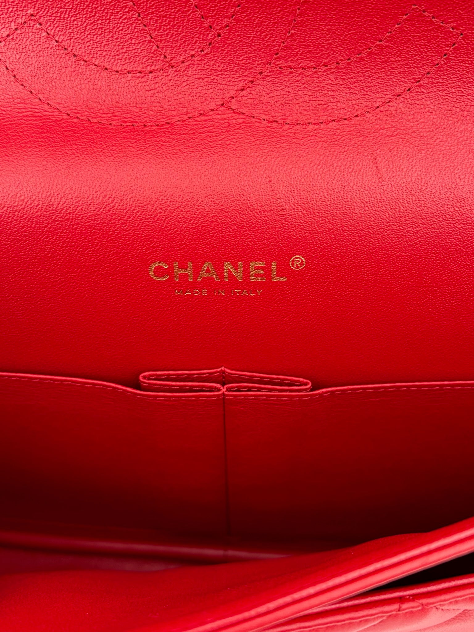 chanel red xl classic flap bag