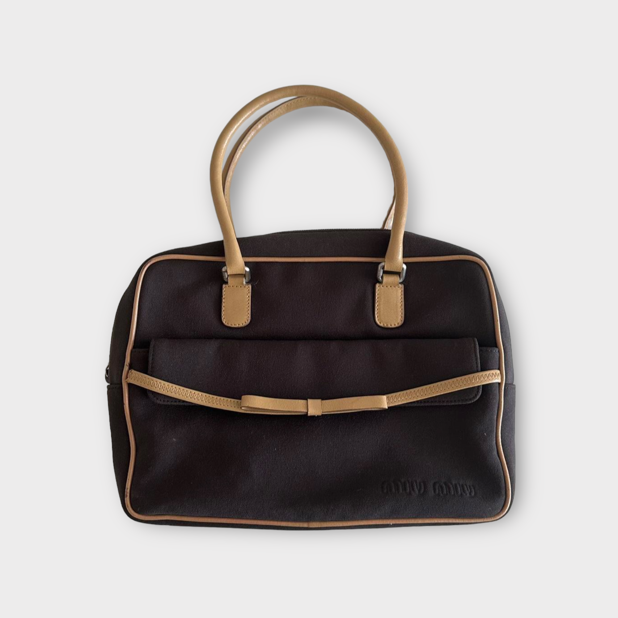 miu miu FW 2000 brown bow shoulder bag