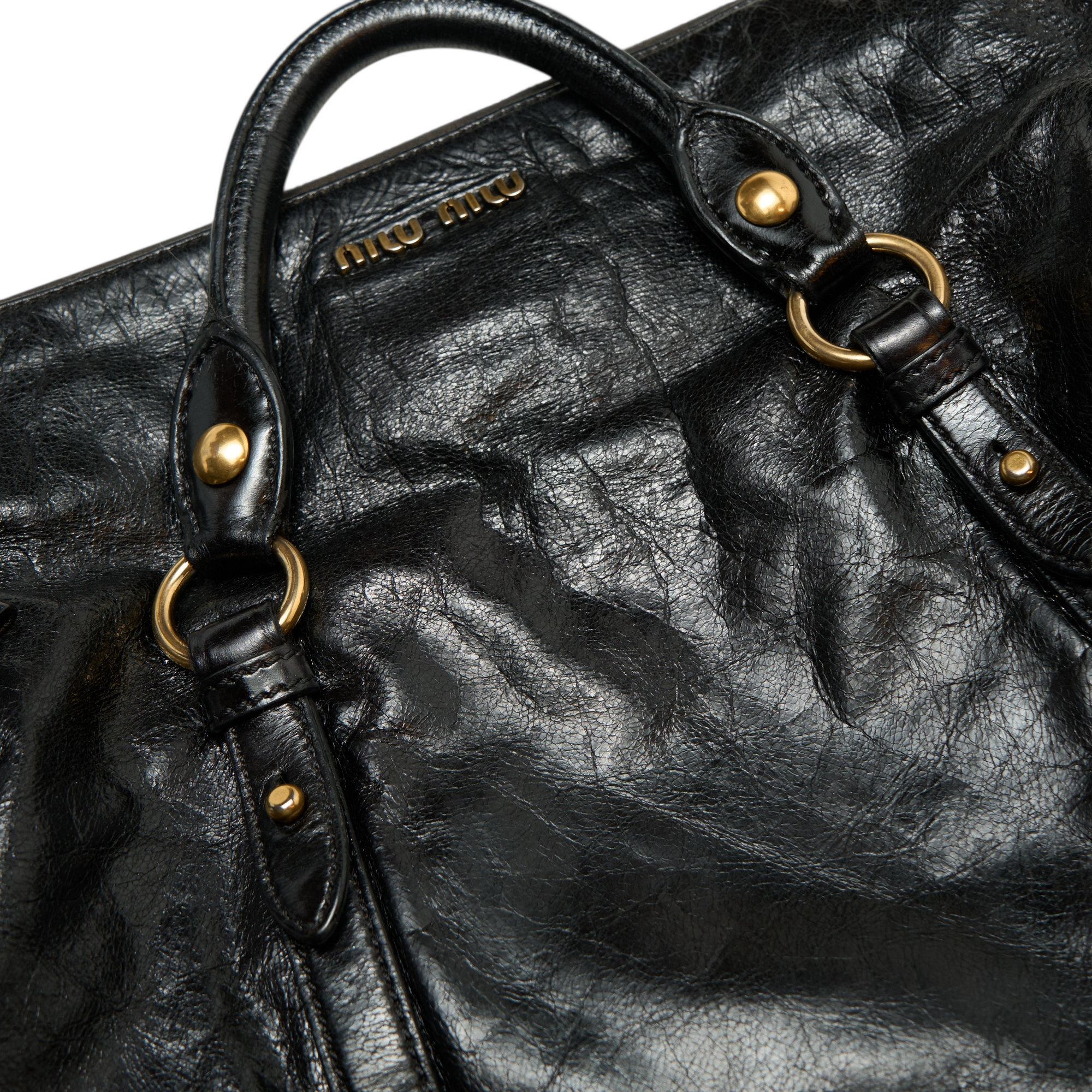 miu miu 2000s black vitello bag