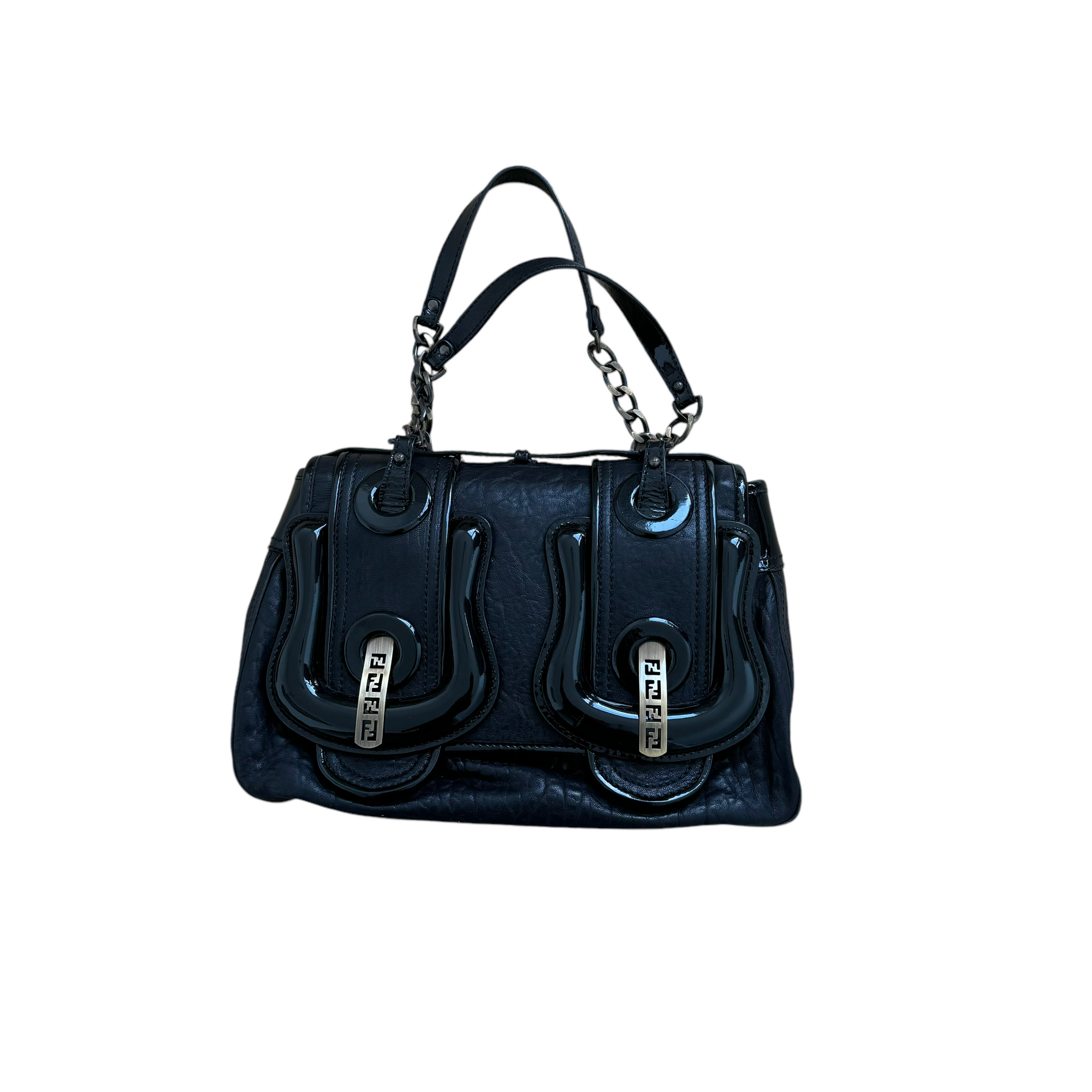 fendi 2000s black shoulder bag