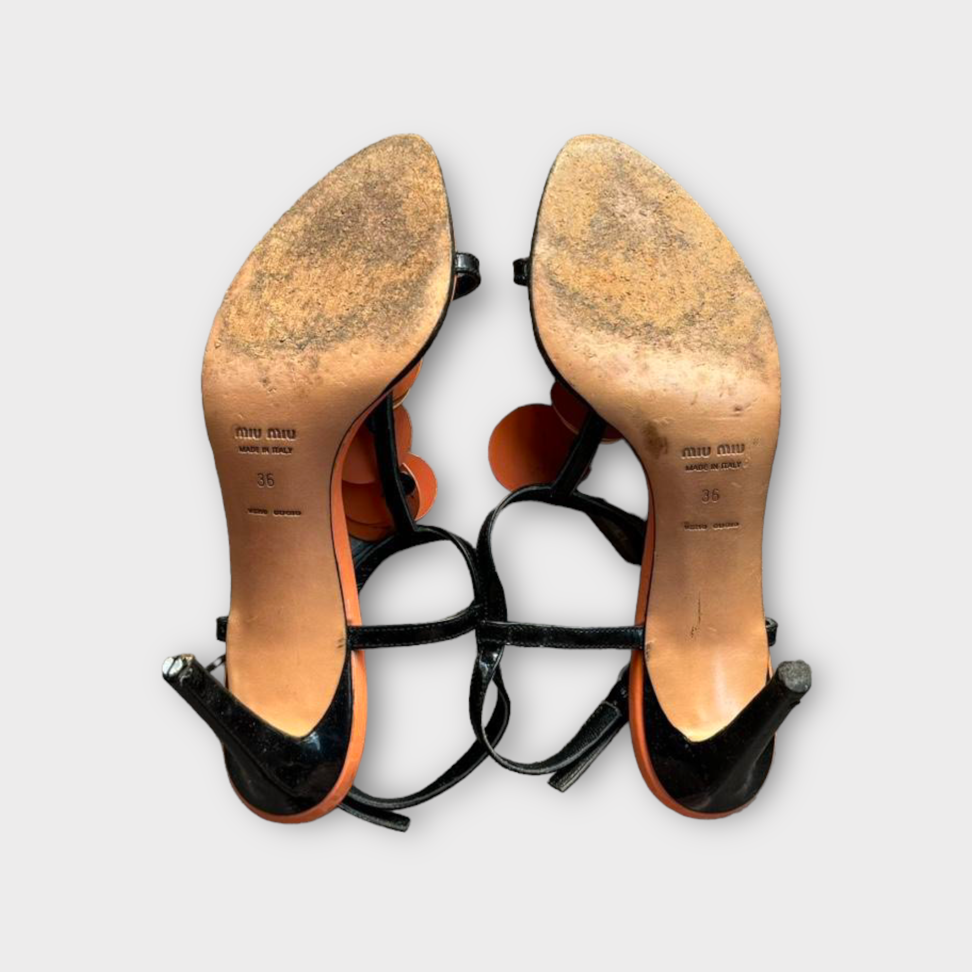 miu miu 2000s orange heels