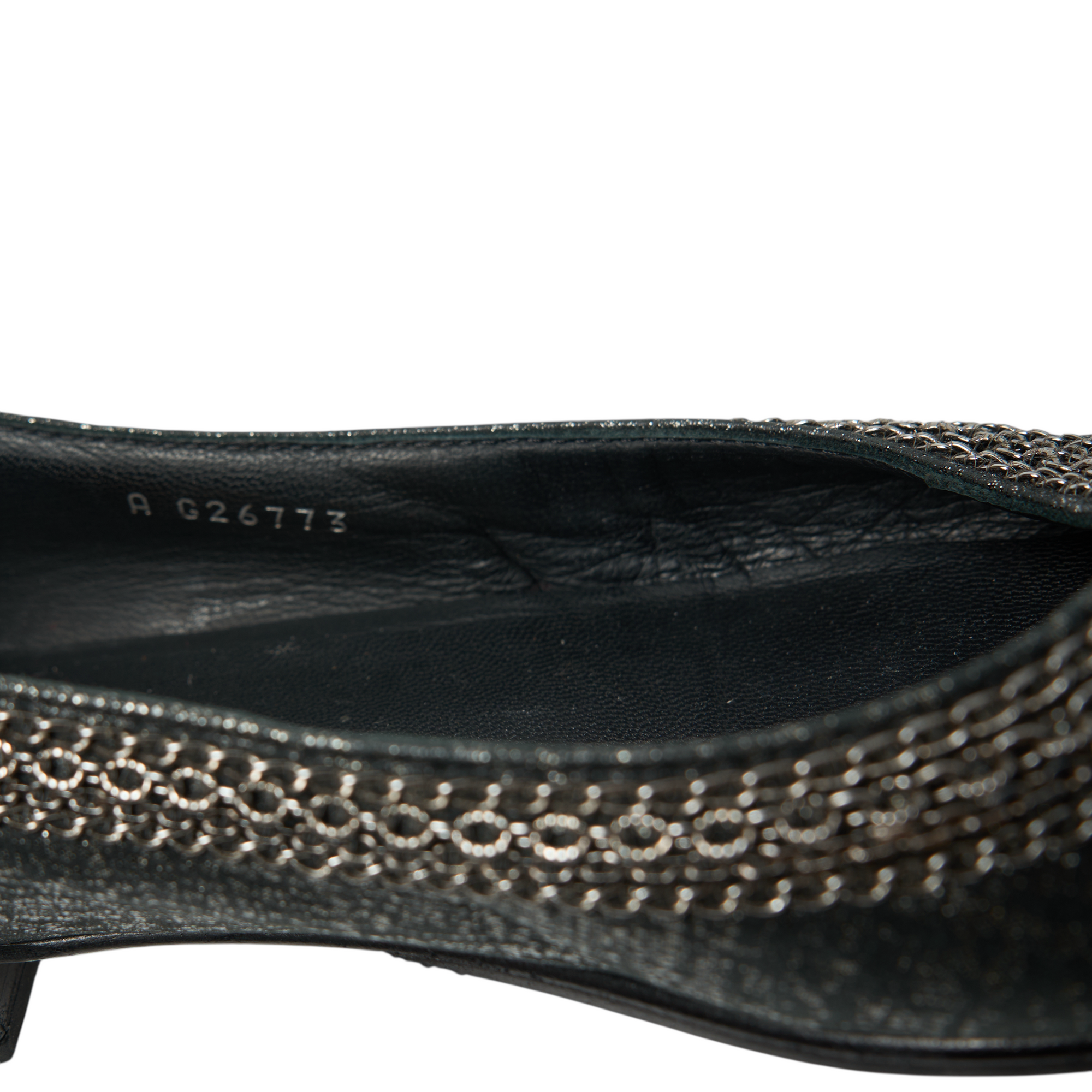 chanel black chain ballerina flats