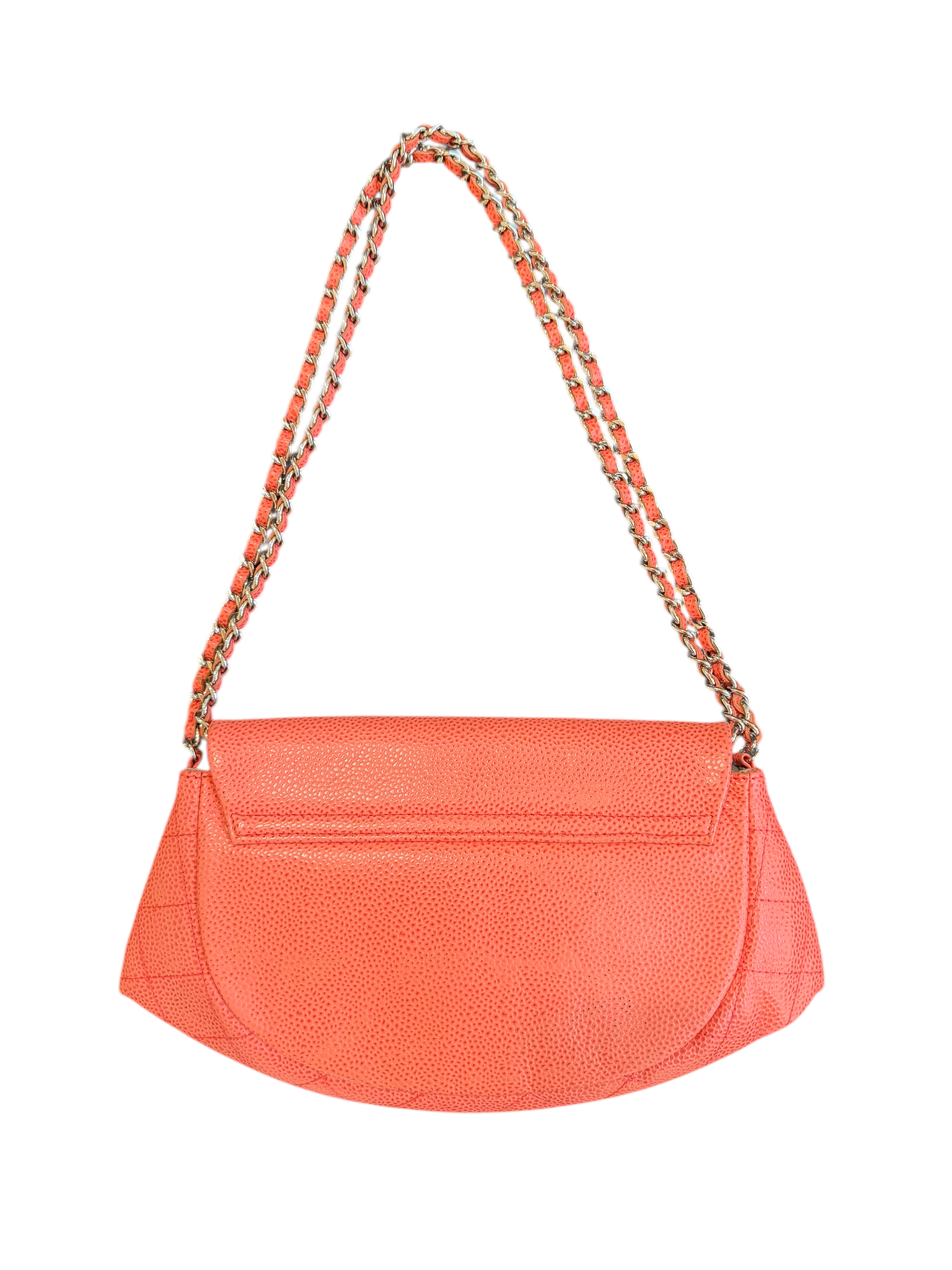 chanel 2000s orange shoulder bag