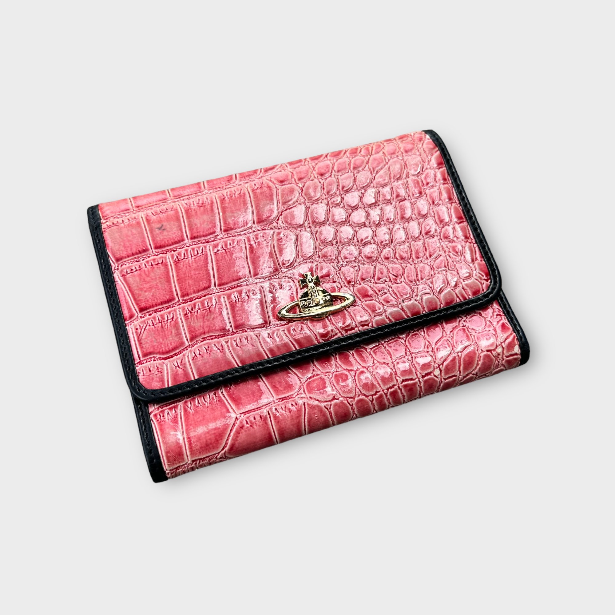 vivienne westwood pink crocodile wallet