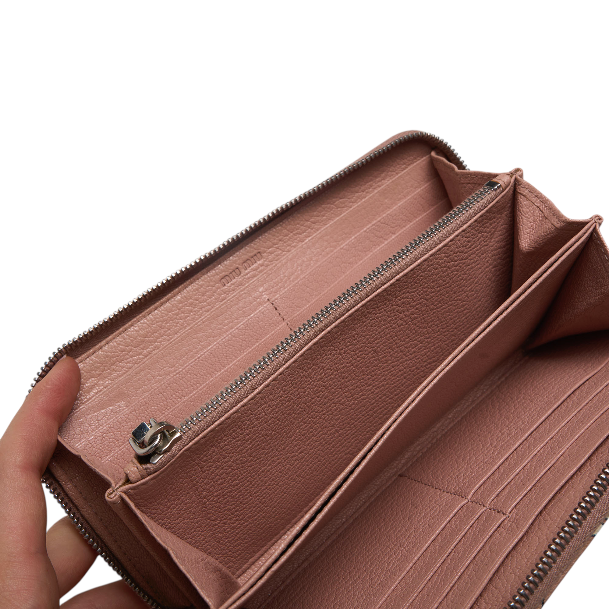 miu miu pink cat wallet