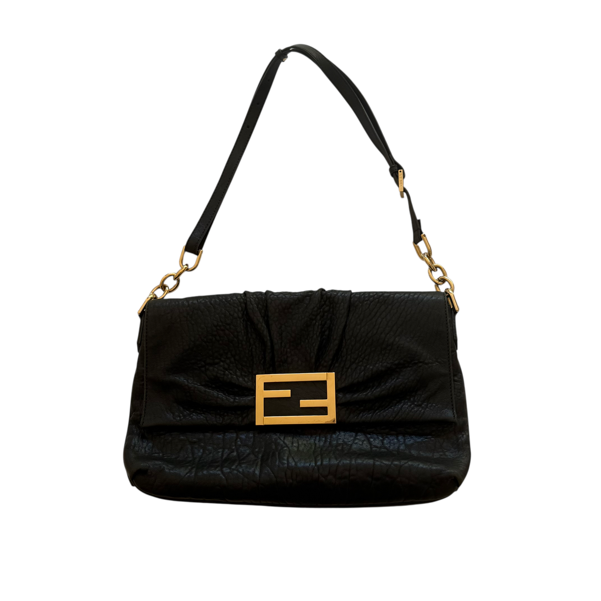 fendi 2000s black shoulder bag
