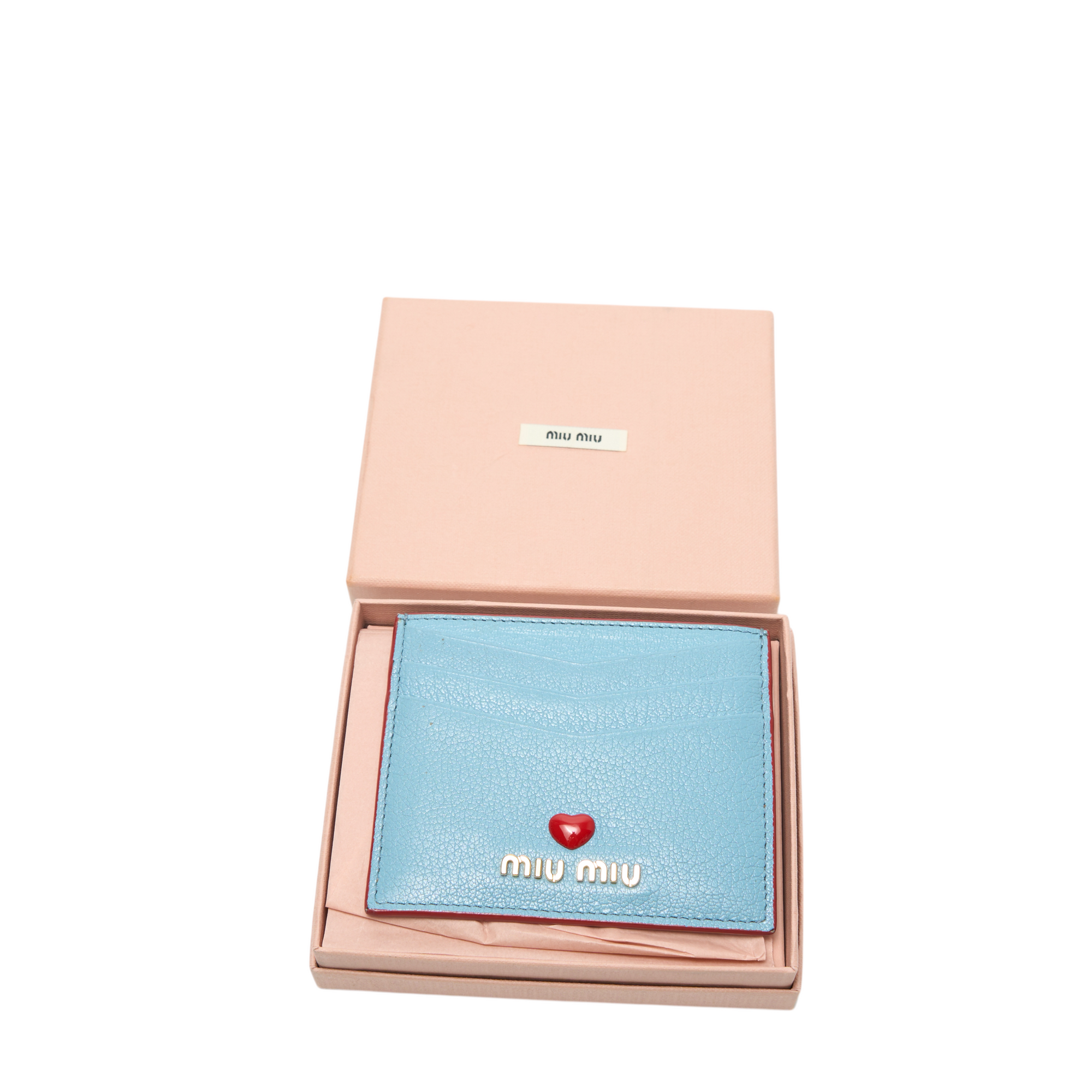 miu miu blue heart cardholder