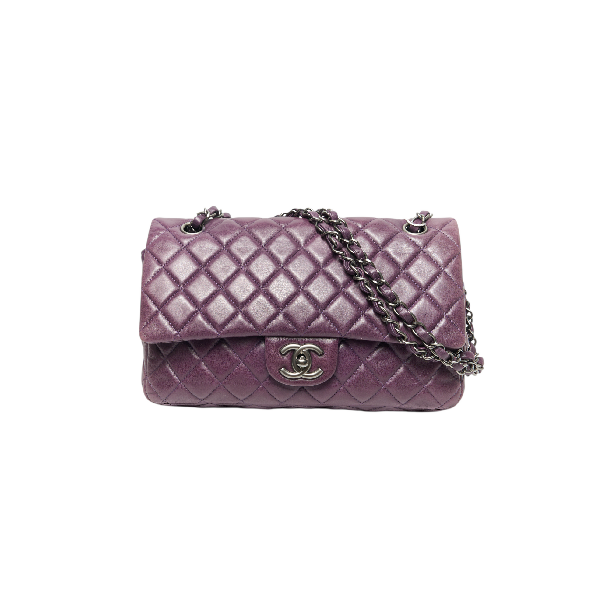 chanel purple classic flap bag