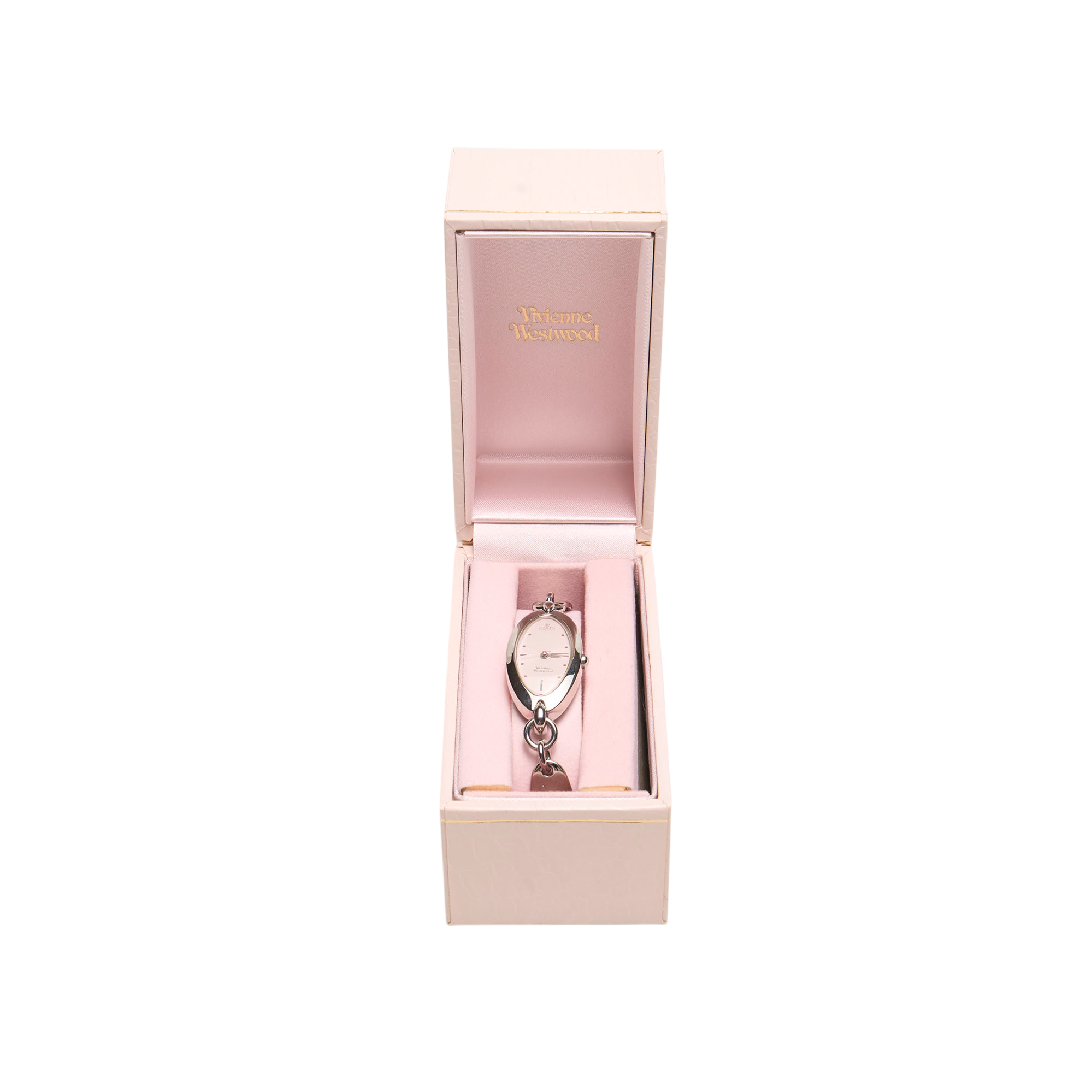vivienne westwood 2000s pink bezel silver watch