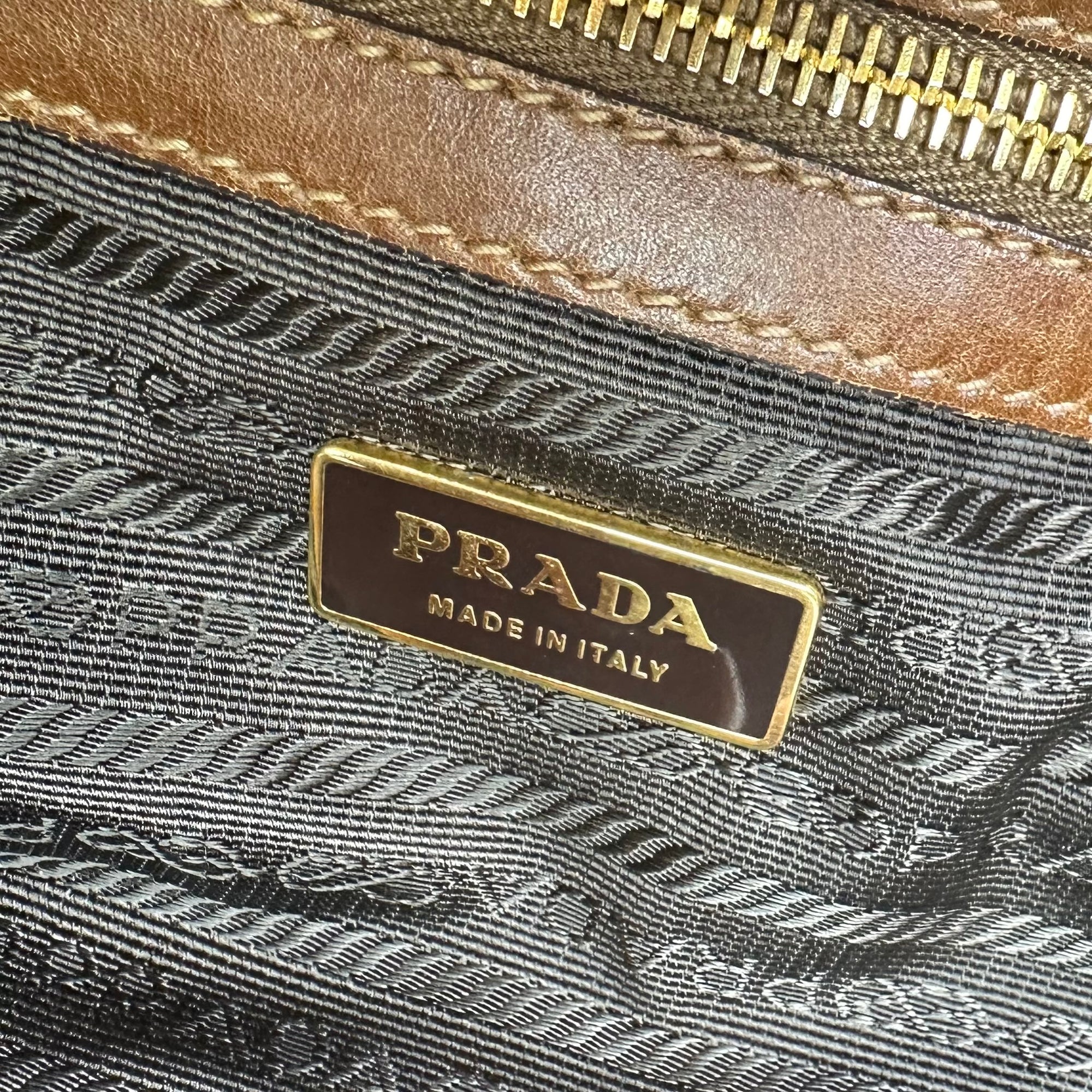 prada 2000s brown shoulder bag