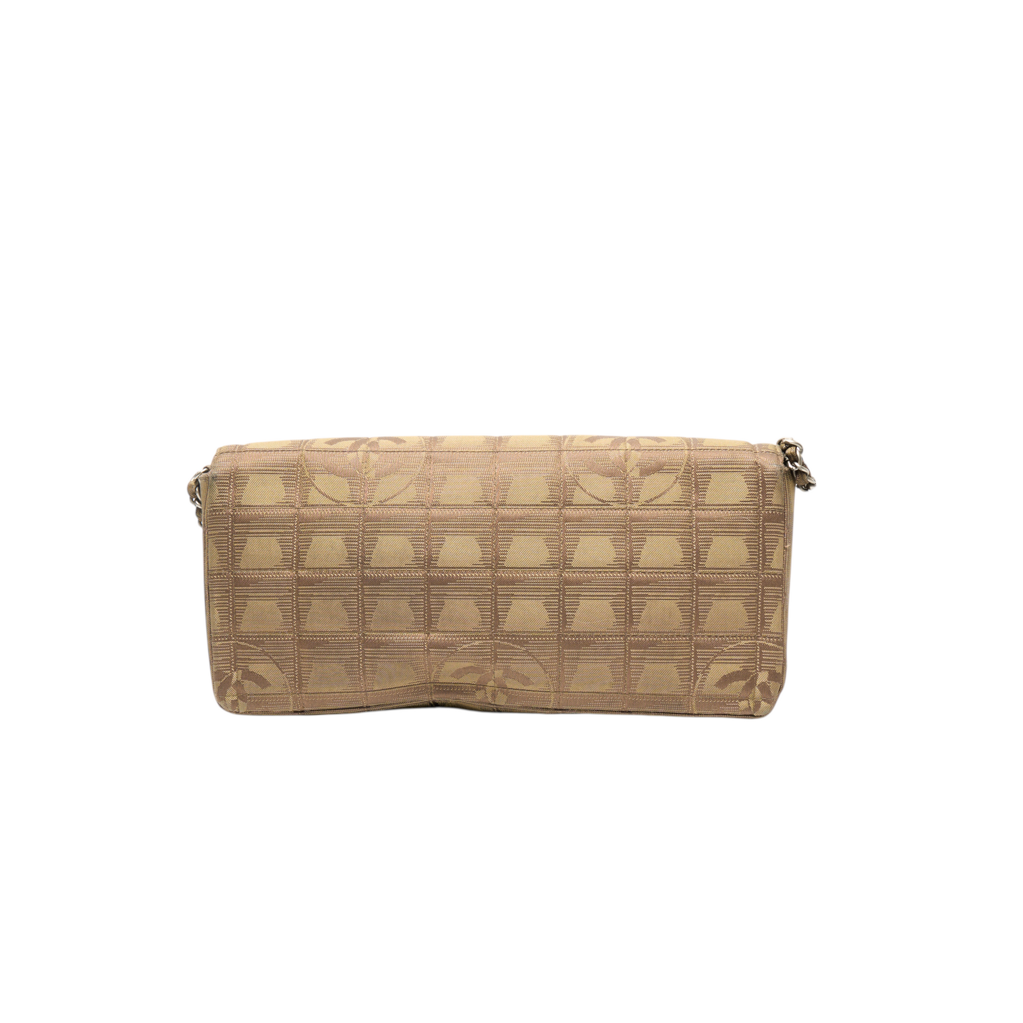 chanel 2000s brown travel ligne flap bag