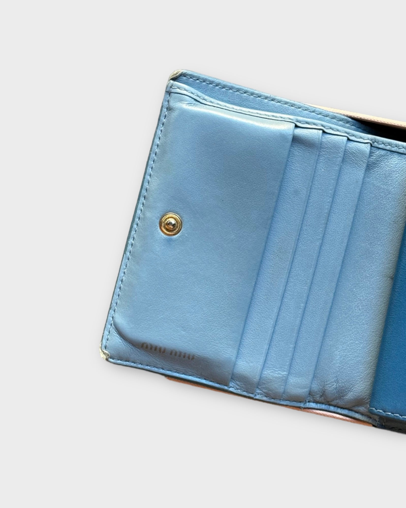 miu miu blue bow wallet