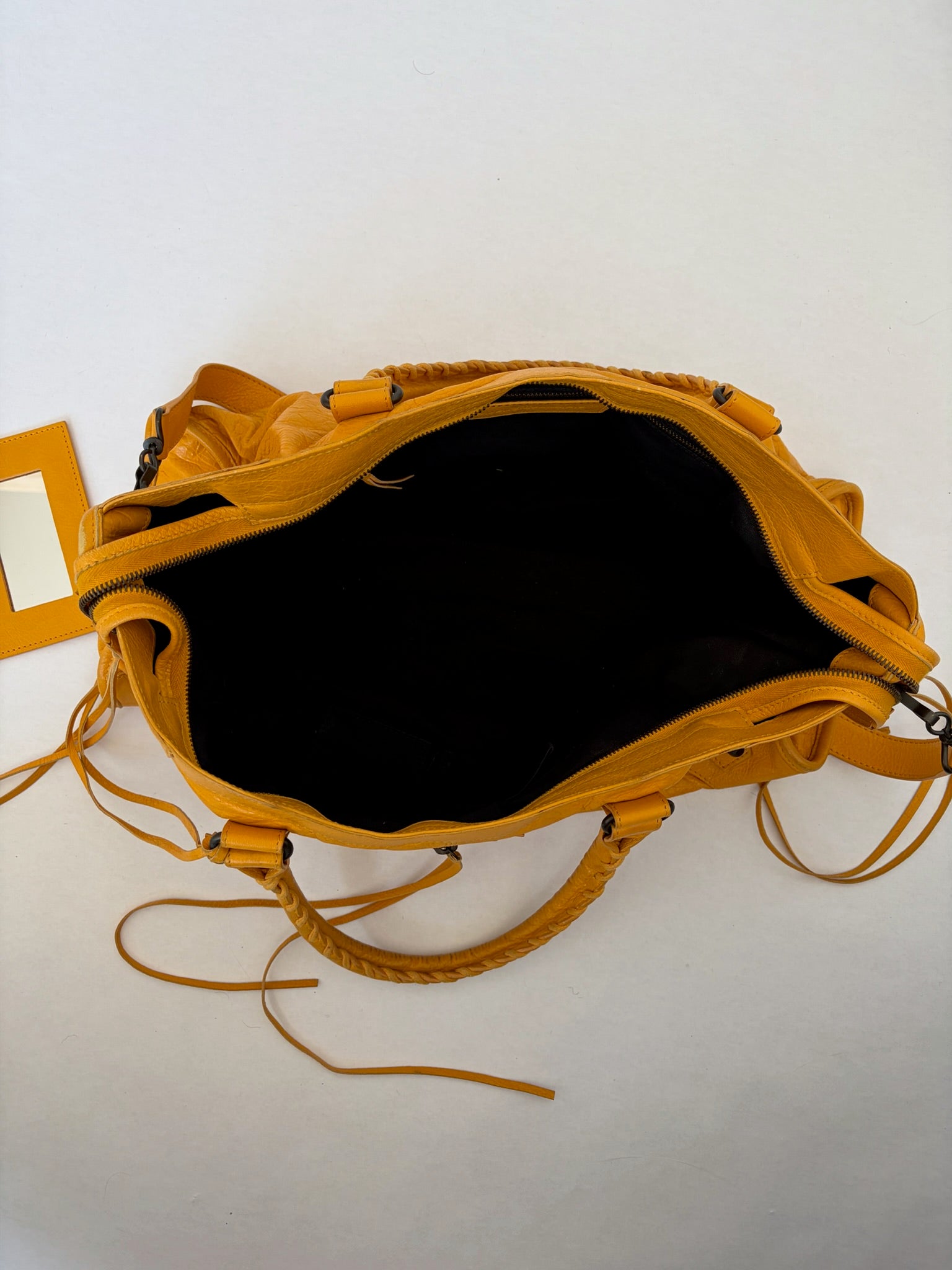 balenciaga 2000s yellow city bag
