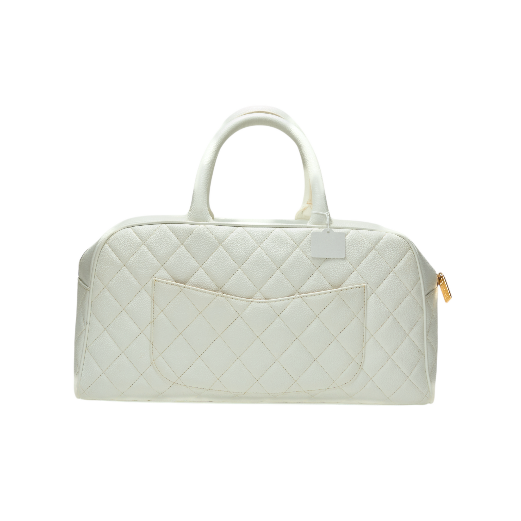 chanel 2003 white bowling bag