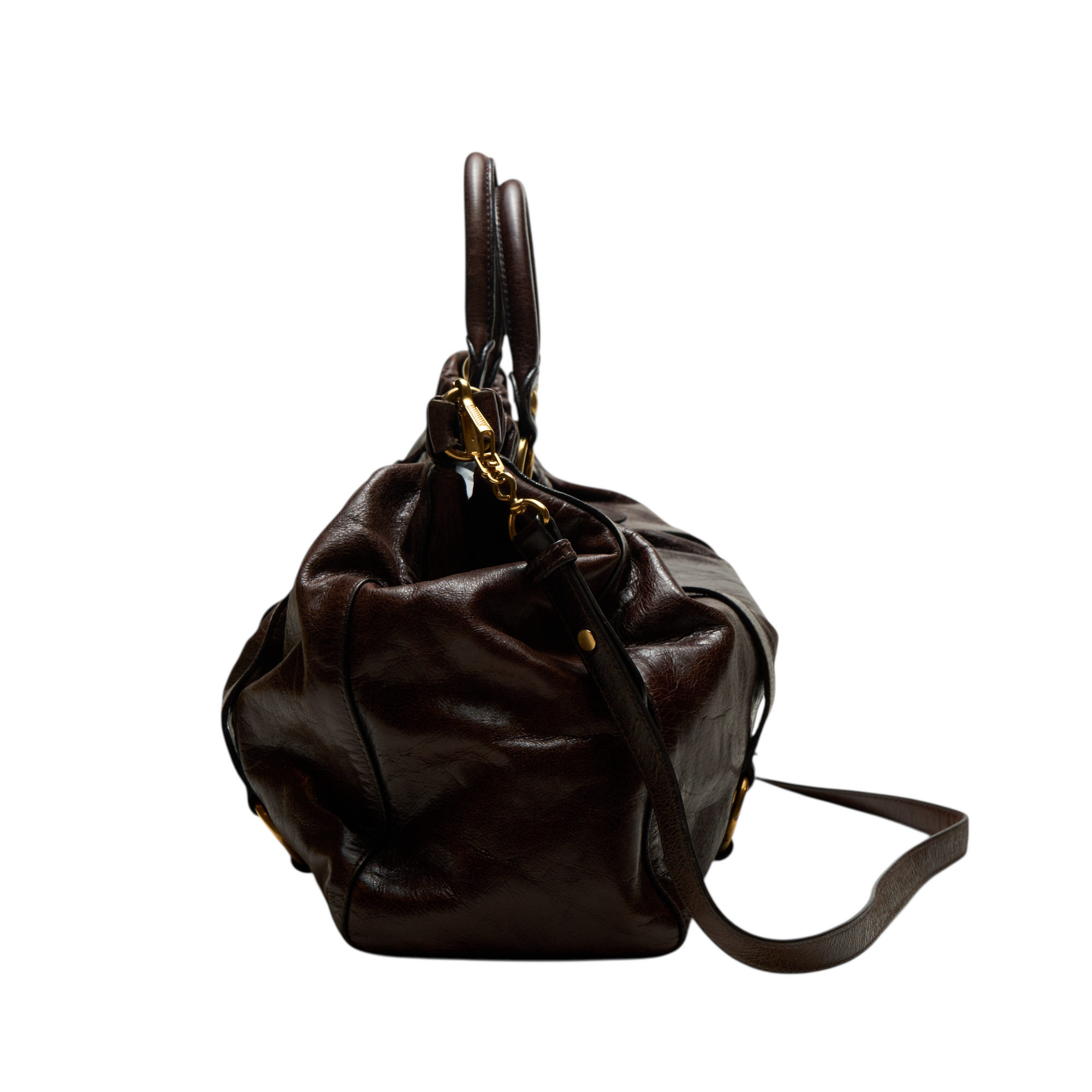 miu miu 2000s dark brown vitello bag