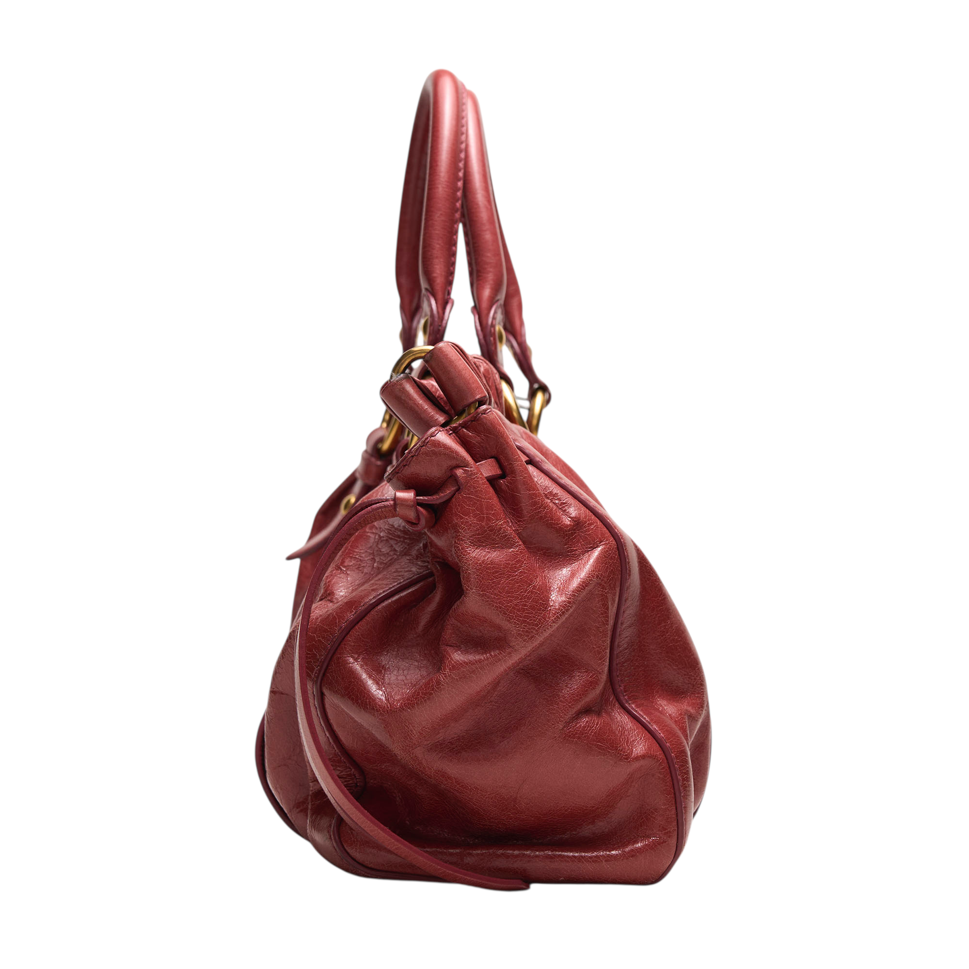 miu miu 2000s red vitello bag