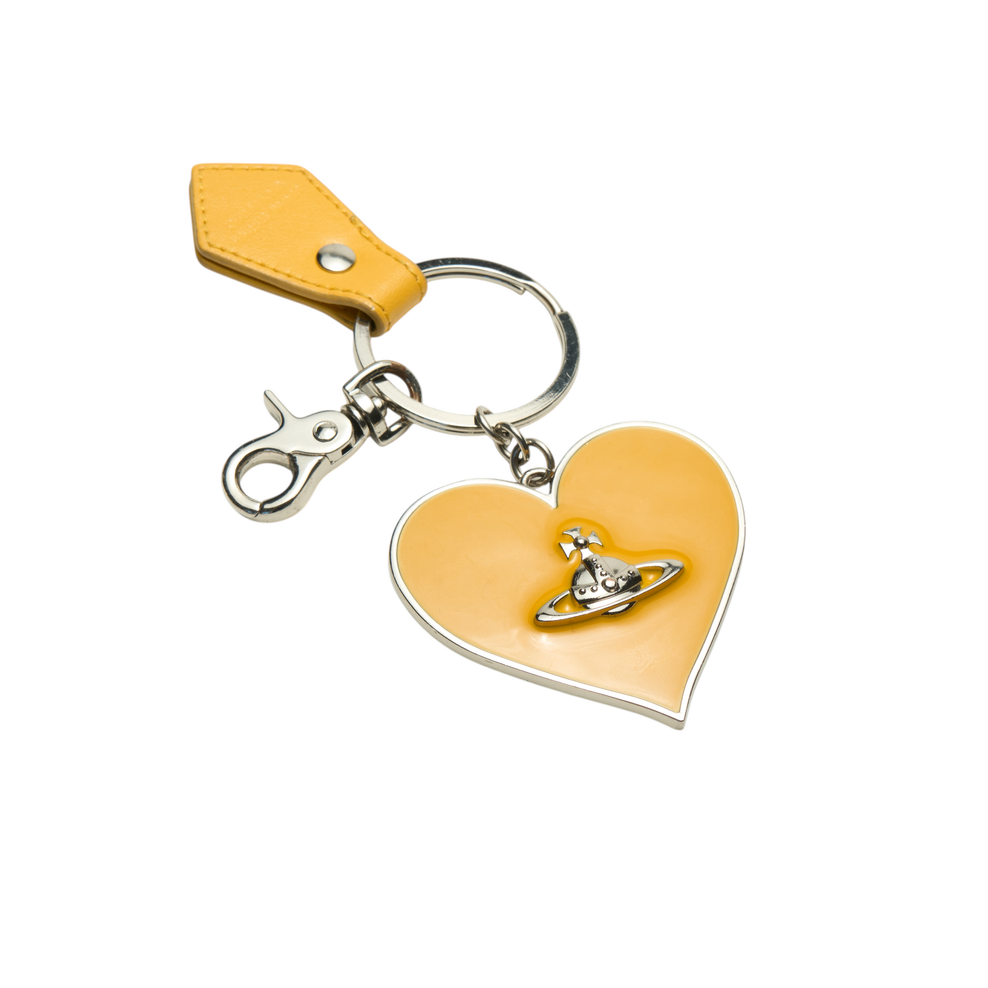 vivienne westwood yellow heart keychain