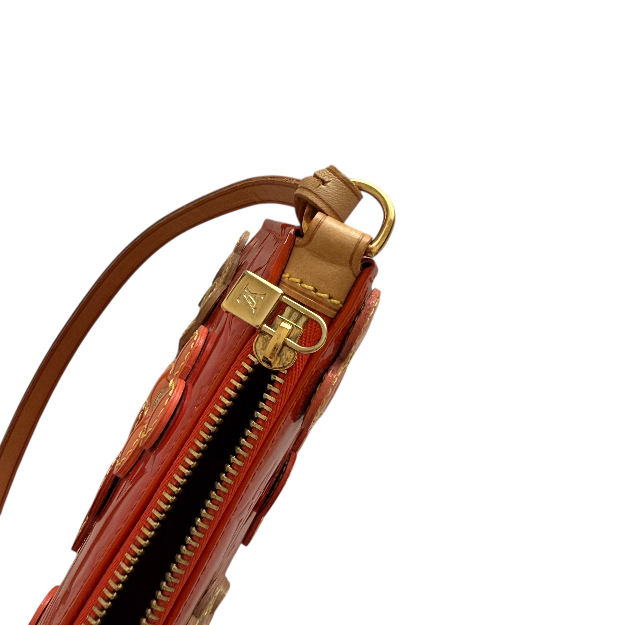 louis vuitton 2000s red pochette bag