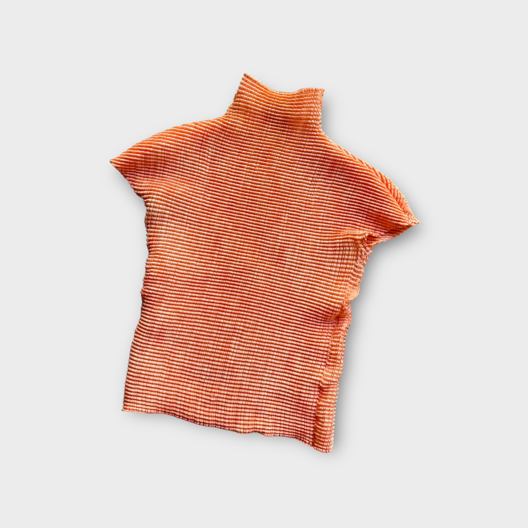 issey miyake orange pleated top