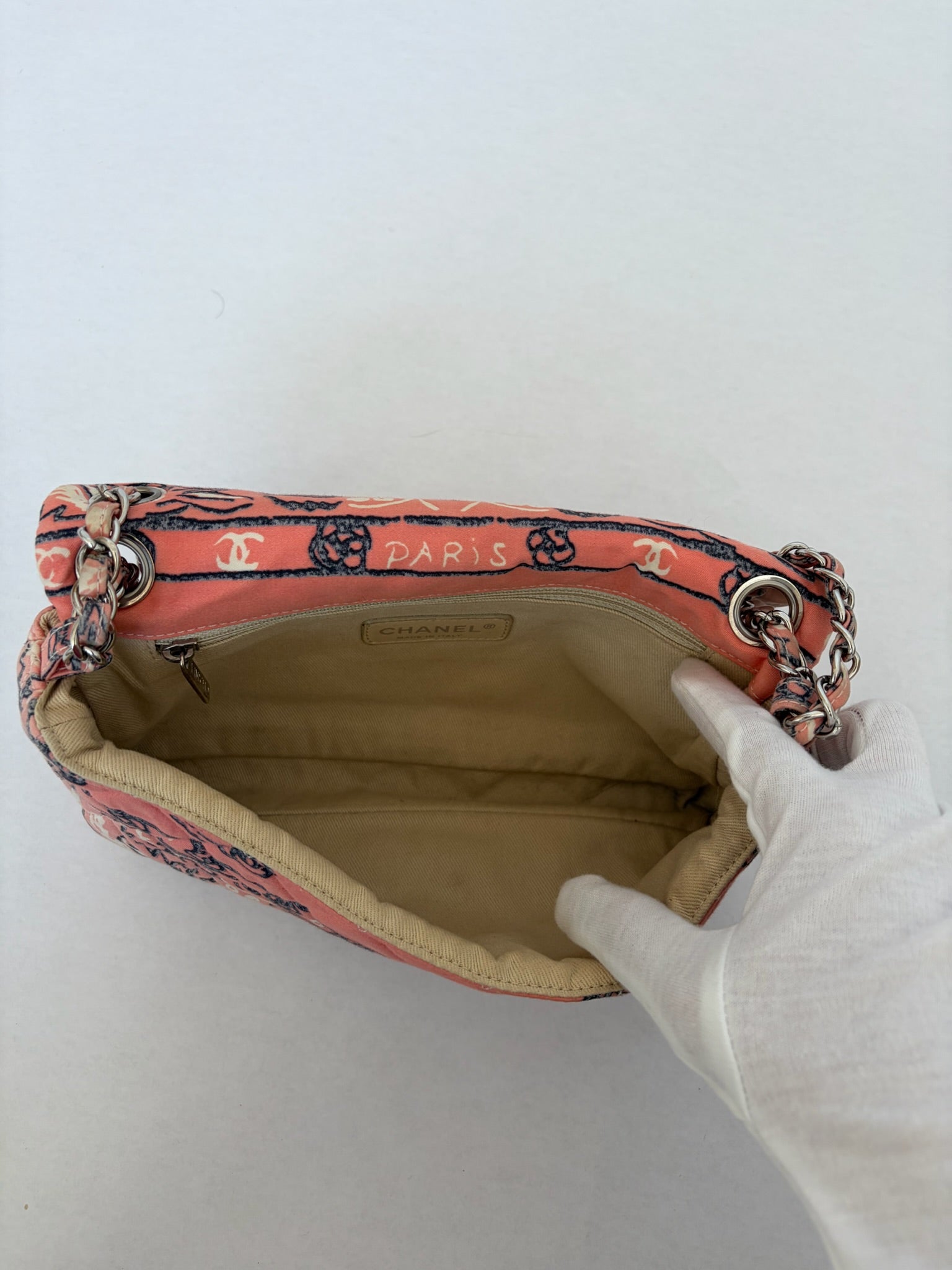chanel 2008 pink paisley flap bag