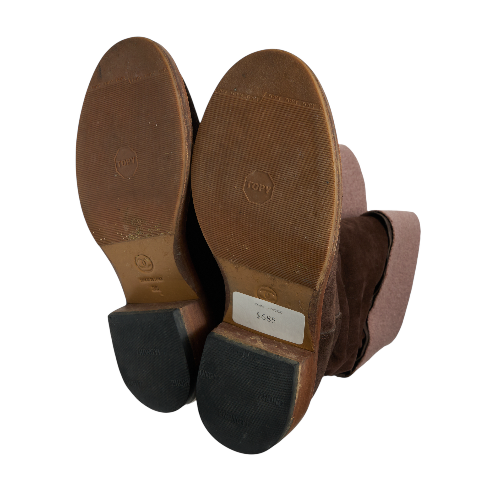 chanel 2000s brown boots