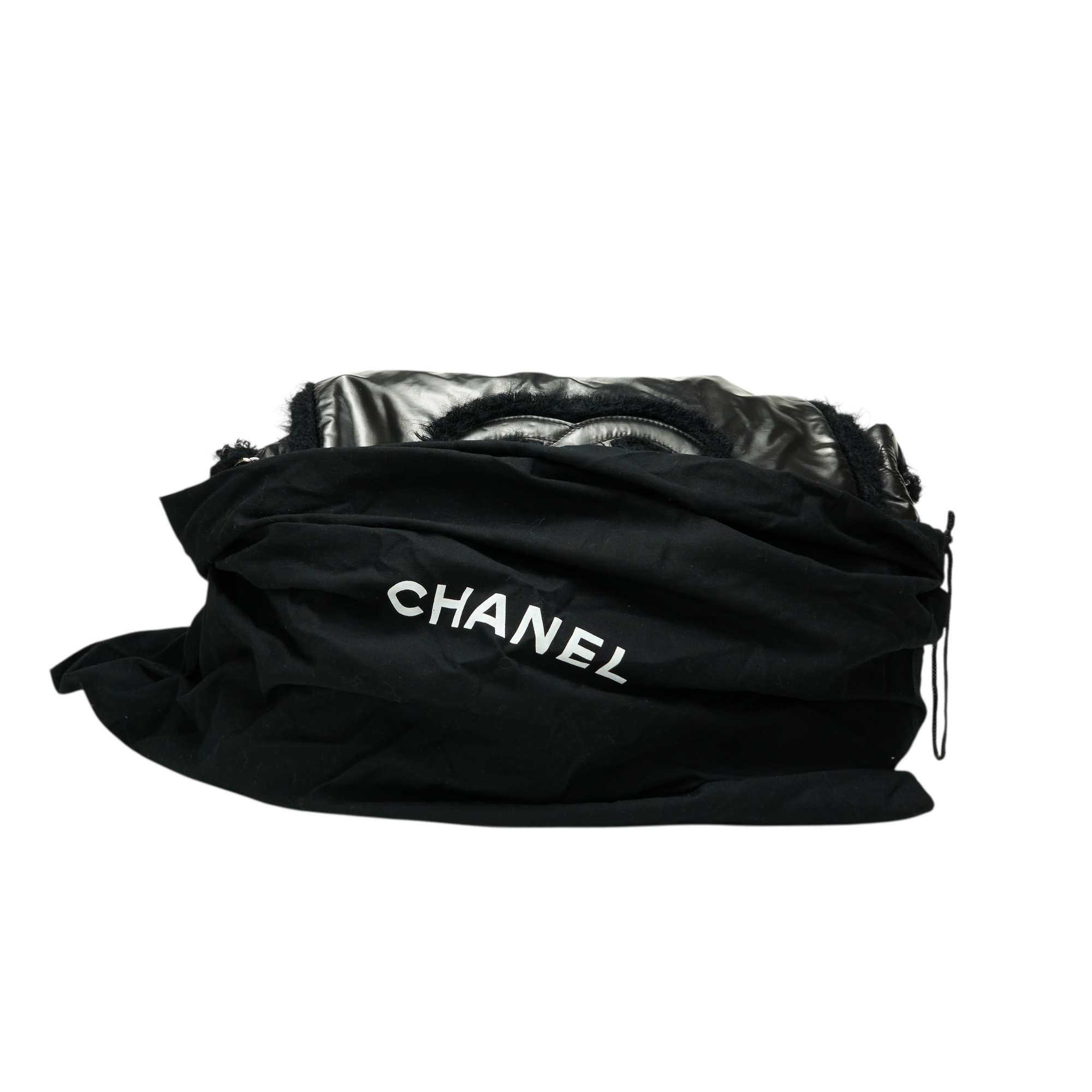 chanel 2010s black patent flap bag