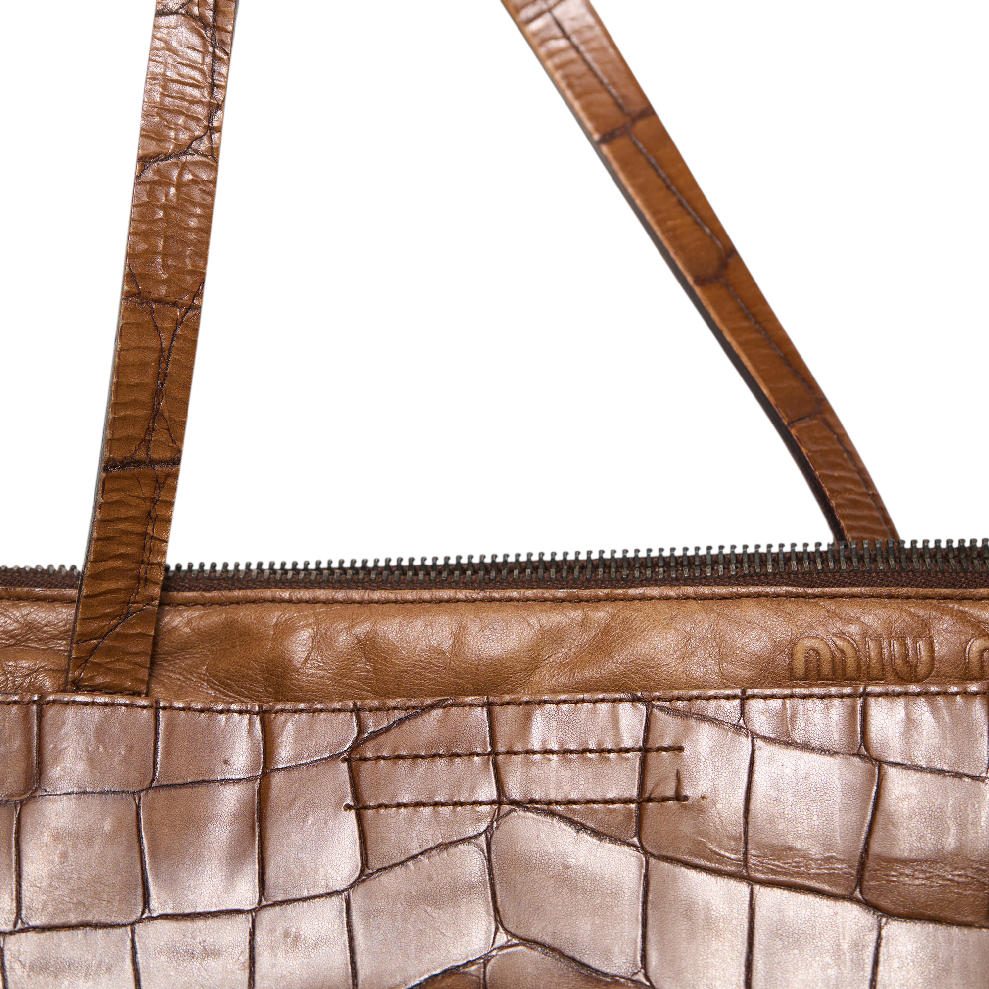 miu miu 2000s brown bow bag